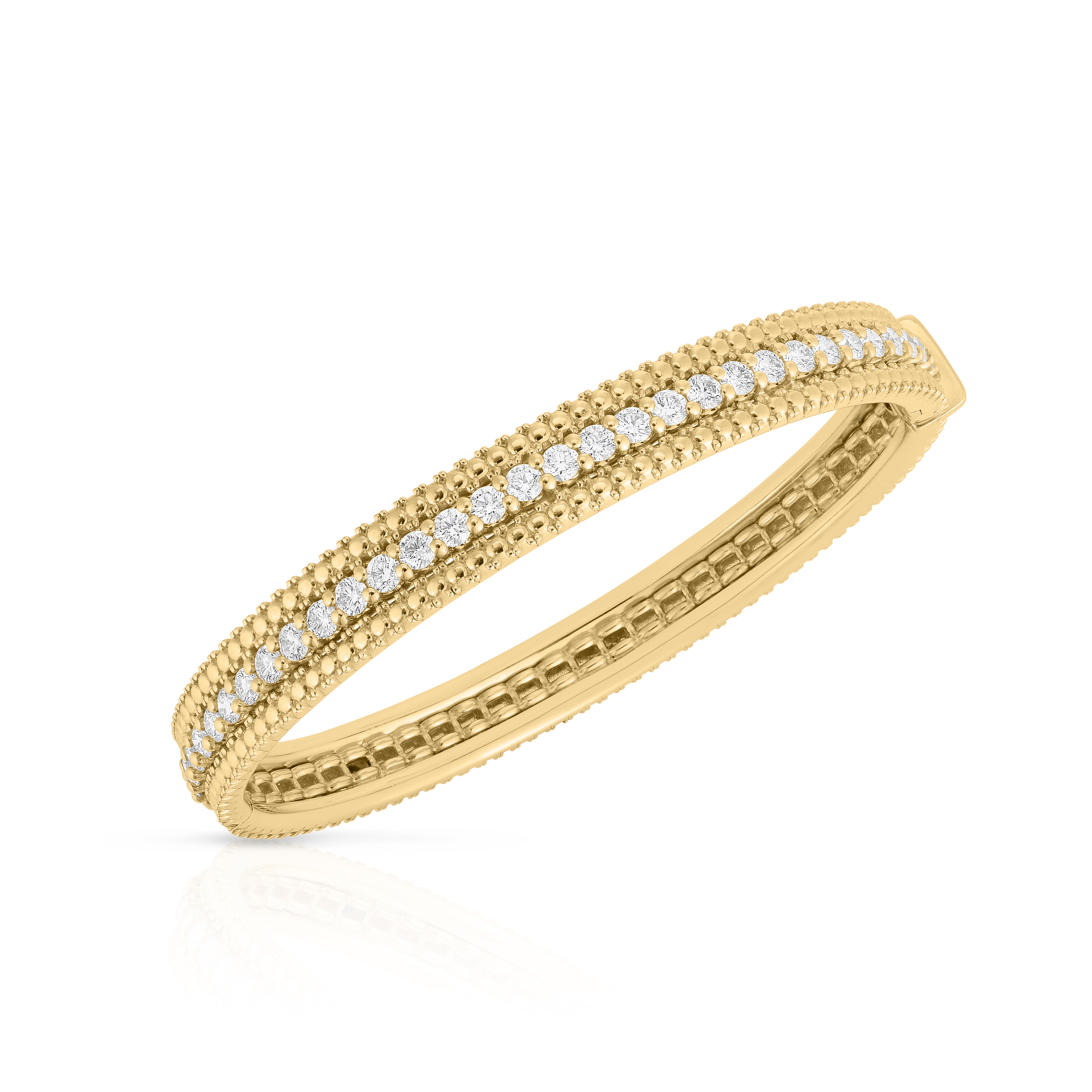 18k Yellow Gold Siena Diamond 1 Row Bangle