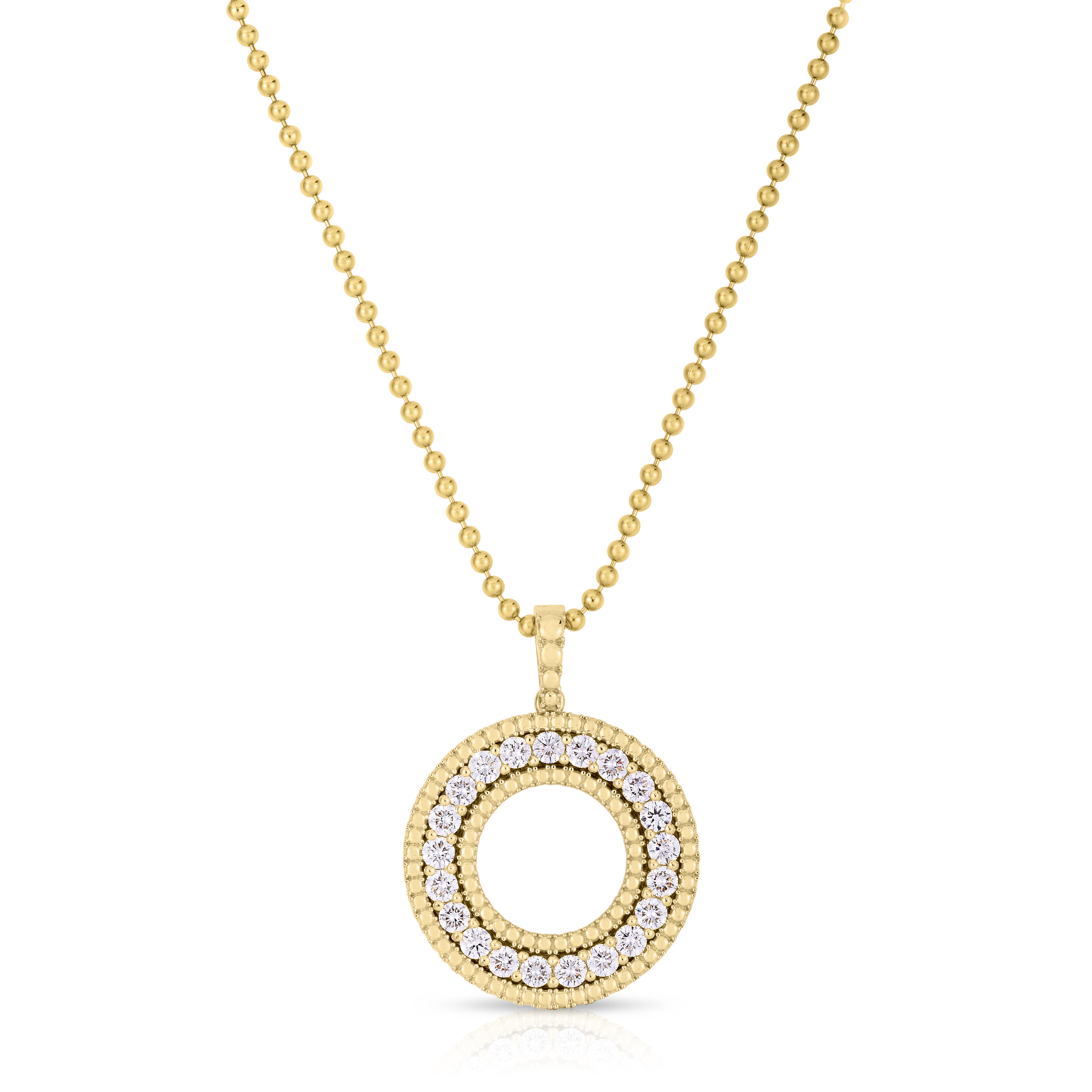 18k Yellow Gold Siena Large Diamond Circle Necklace