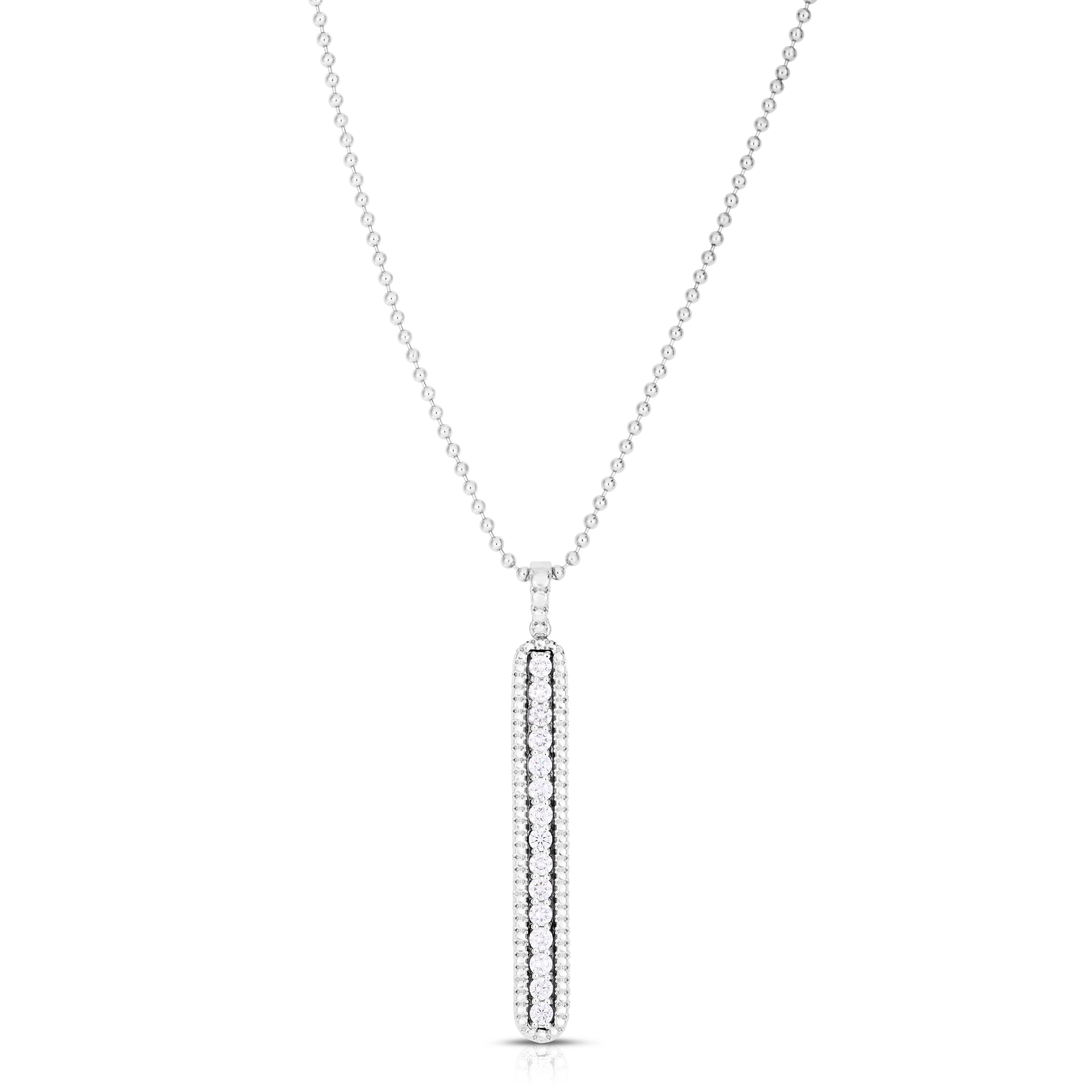 18k White Gold Siena Diamond Tablet Necklace