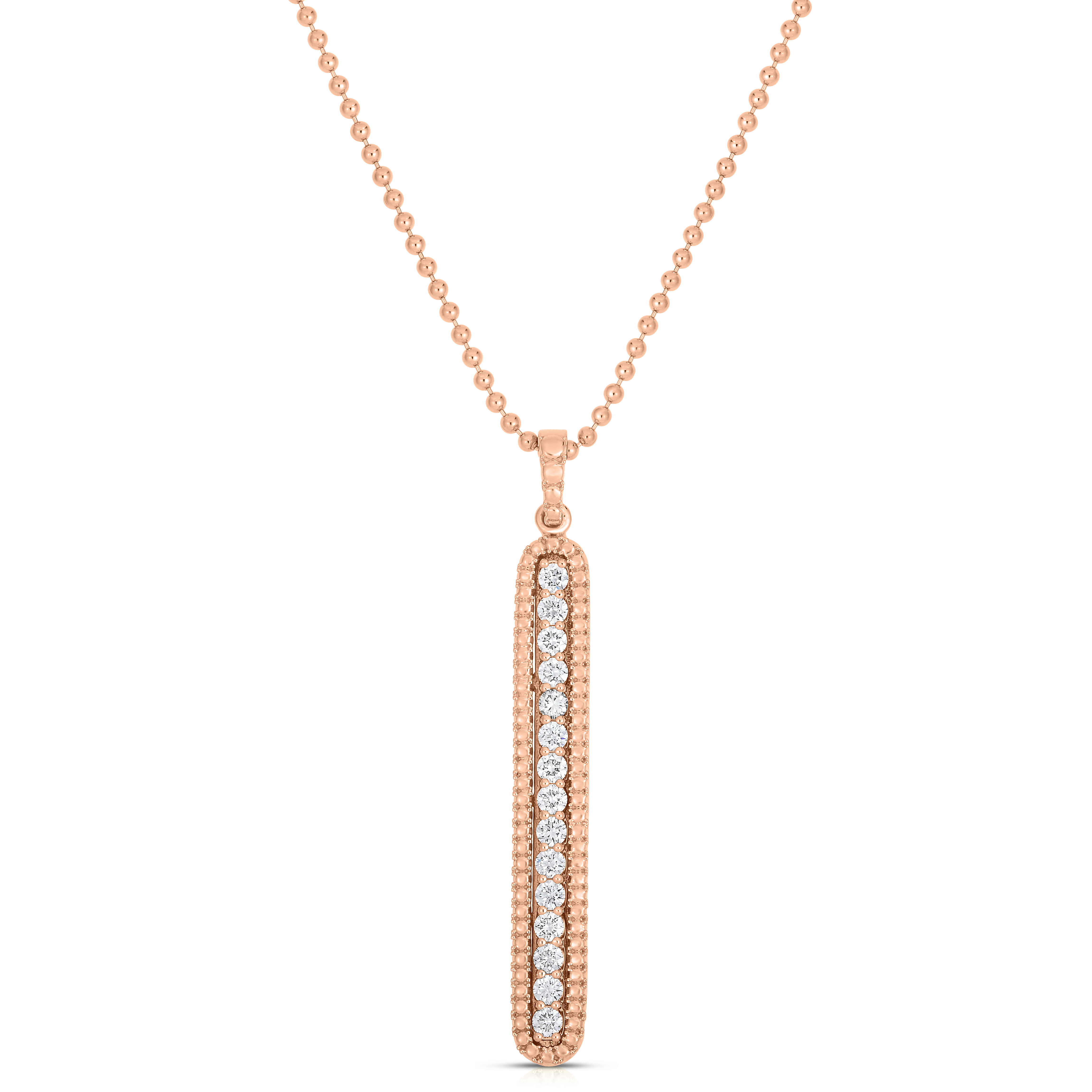 18k Rose Gold Siena Diamond Tablet Necklace