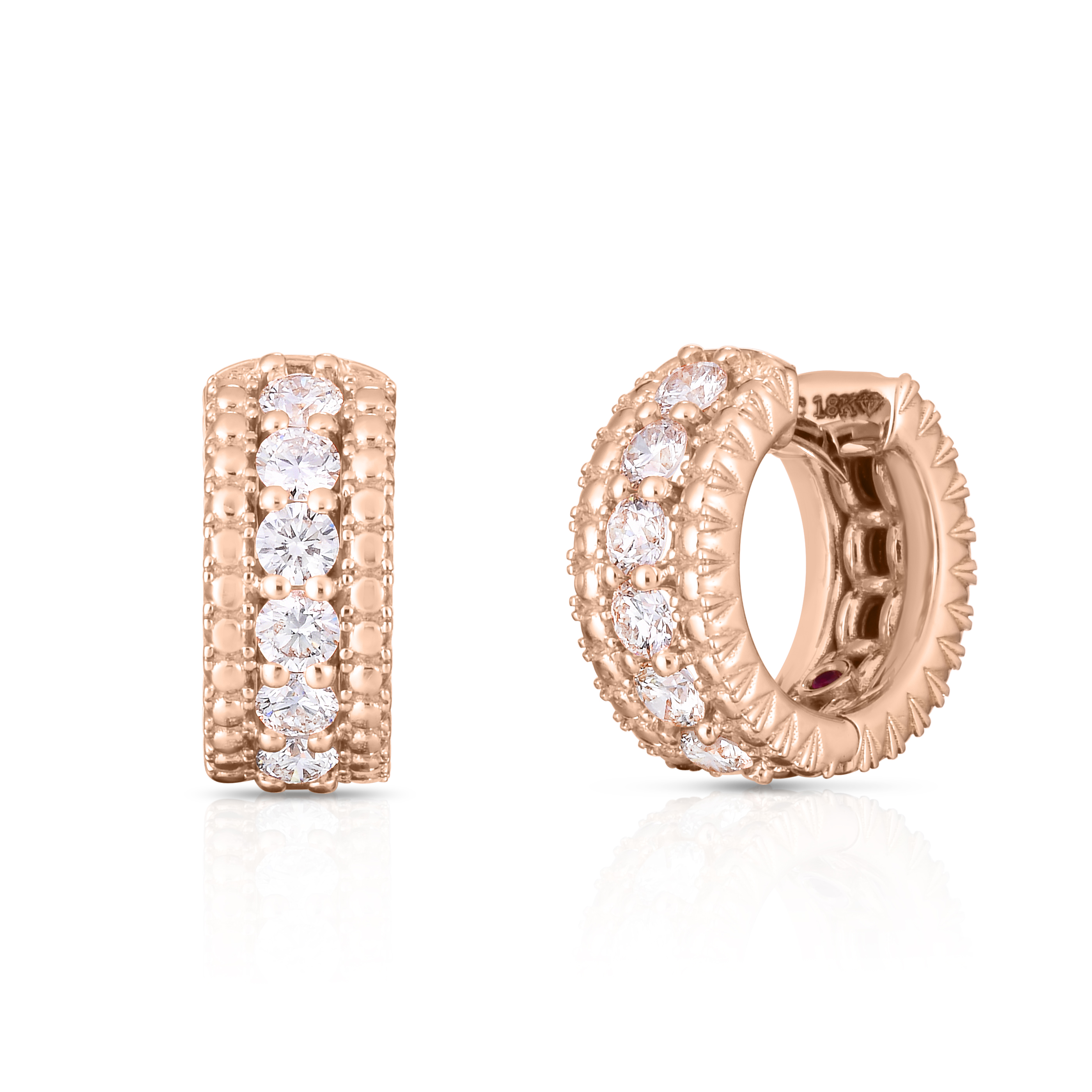 18k Rose Gold Siena Diamond Huggy Hoop Earrings