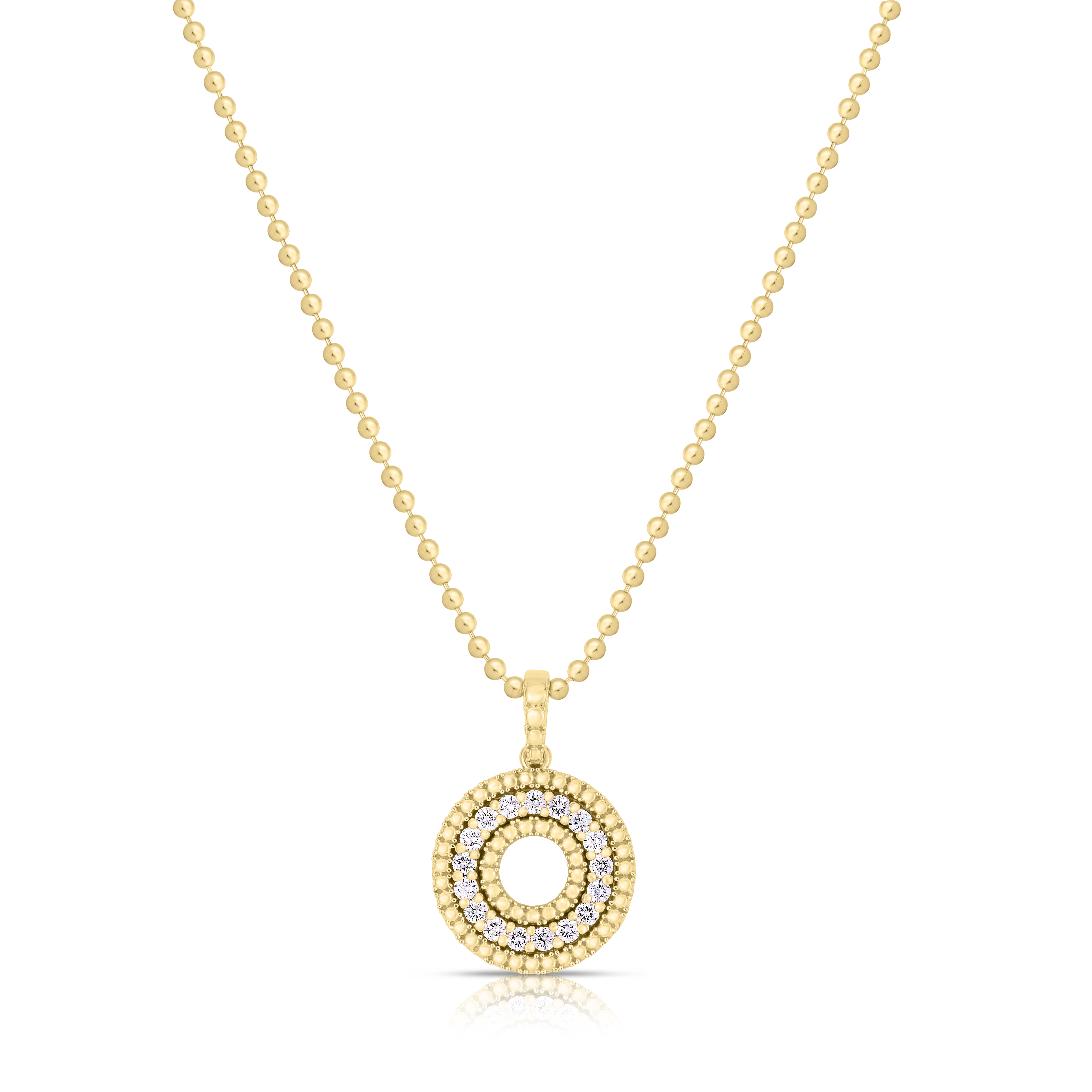 18k Yellow Gold Siena Medium Diamond Circle Necklace