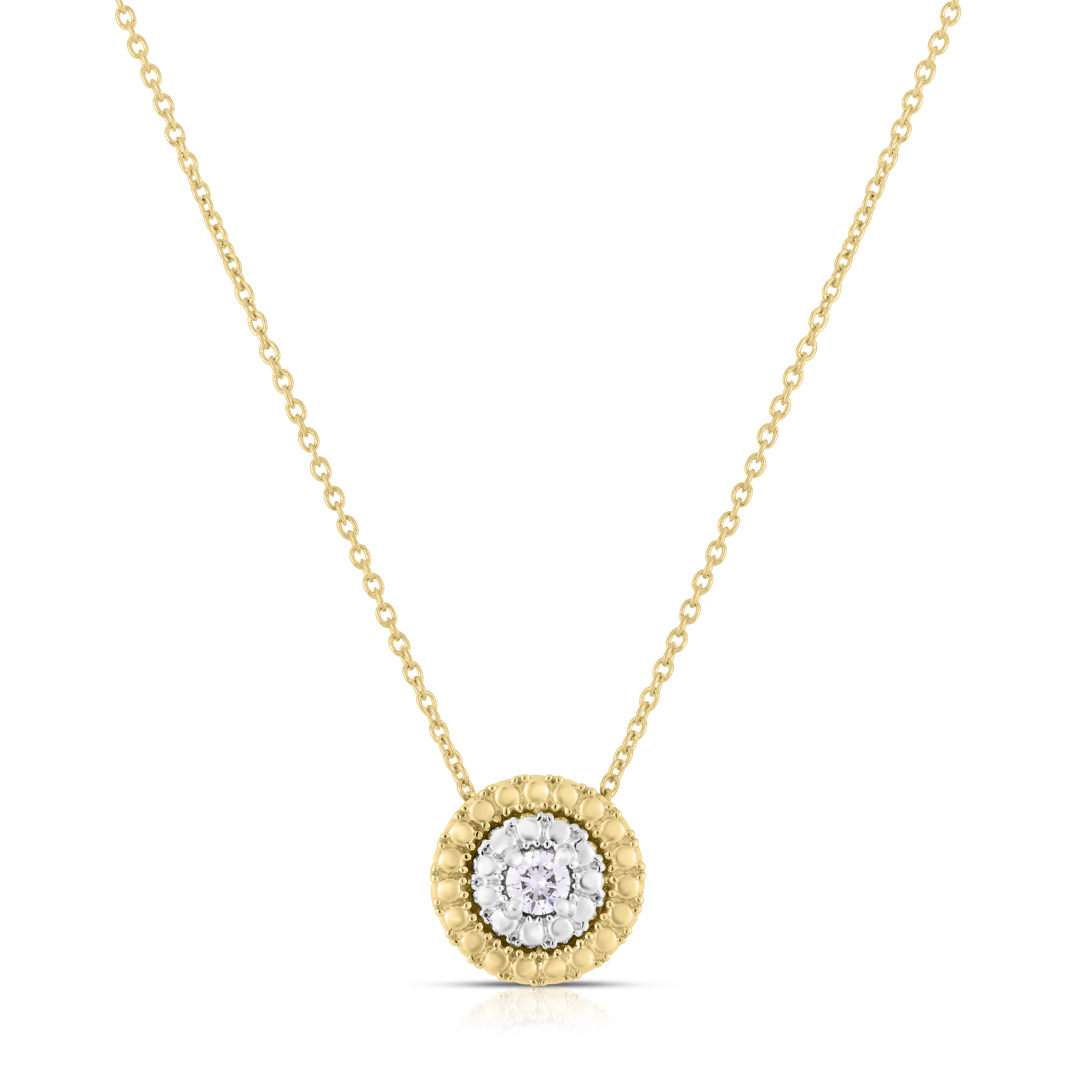 18k Yellow/white Siena Small Diamond Dot Necklace