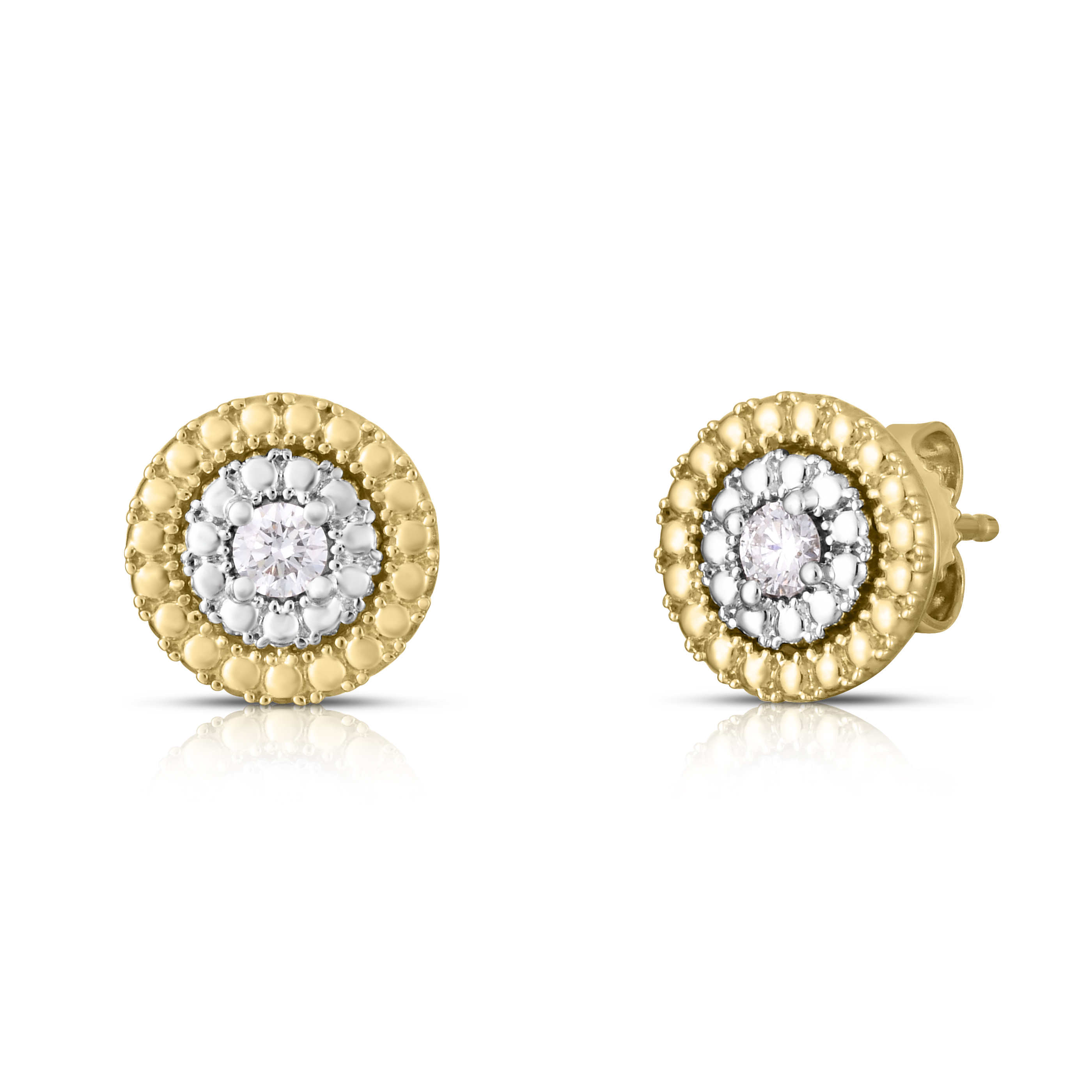 18k Yellow/white Siena Small Diamond Dot Earrings