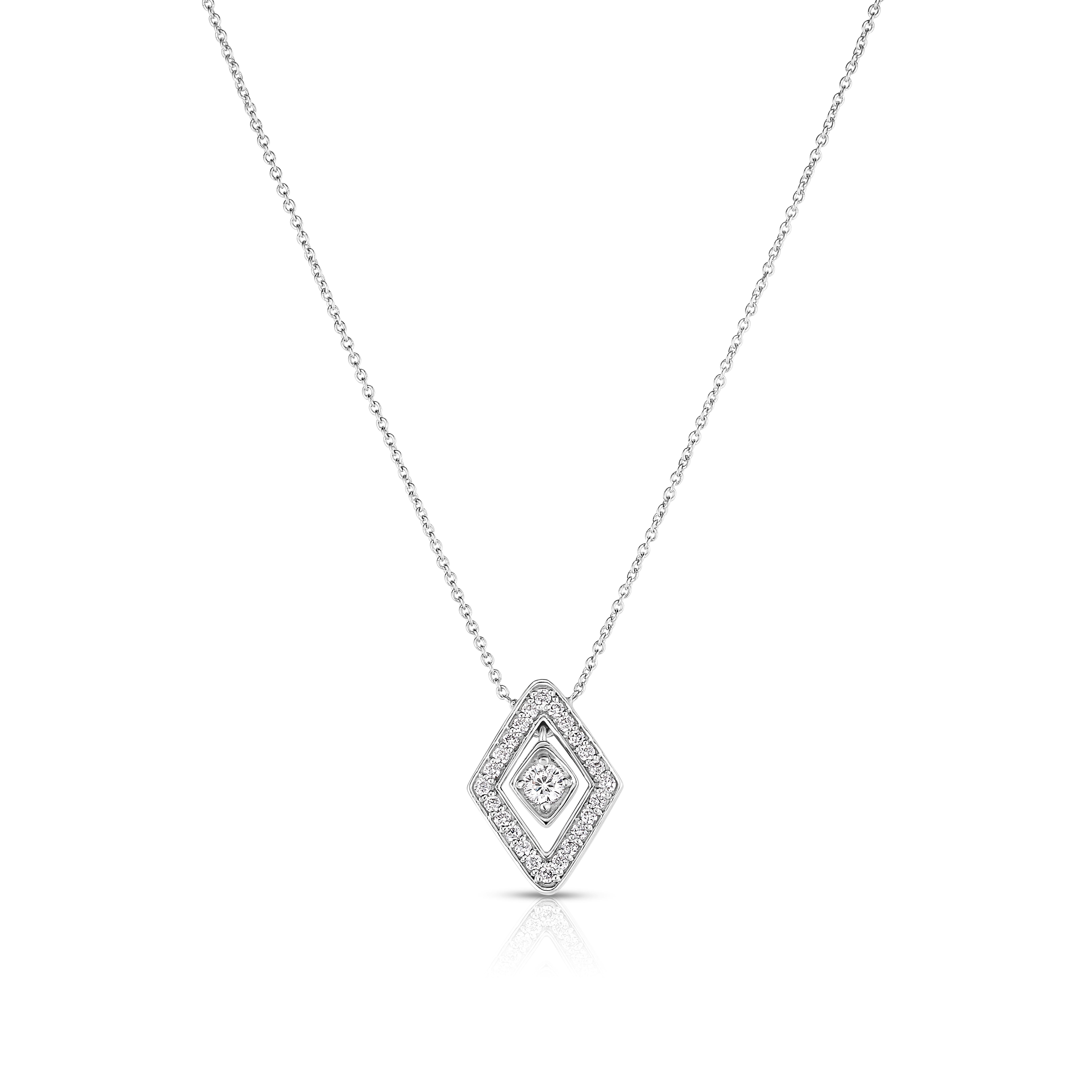 18k White Gold Diamante Small Diamond Necklace