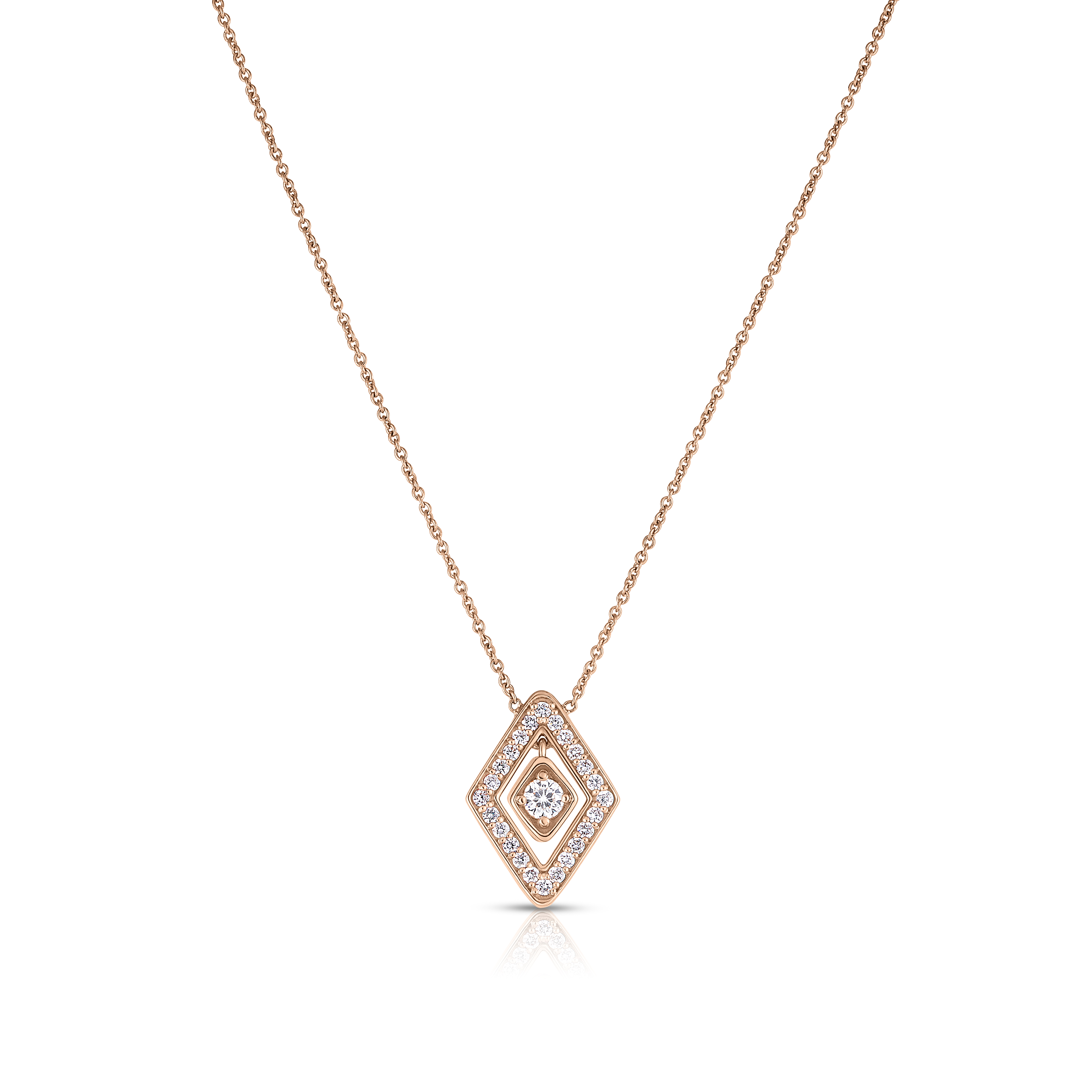 18k Rose Gold Diamante Small Diamond Necklace