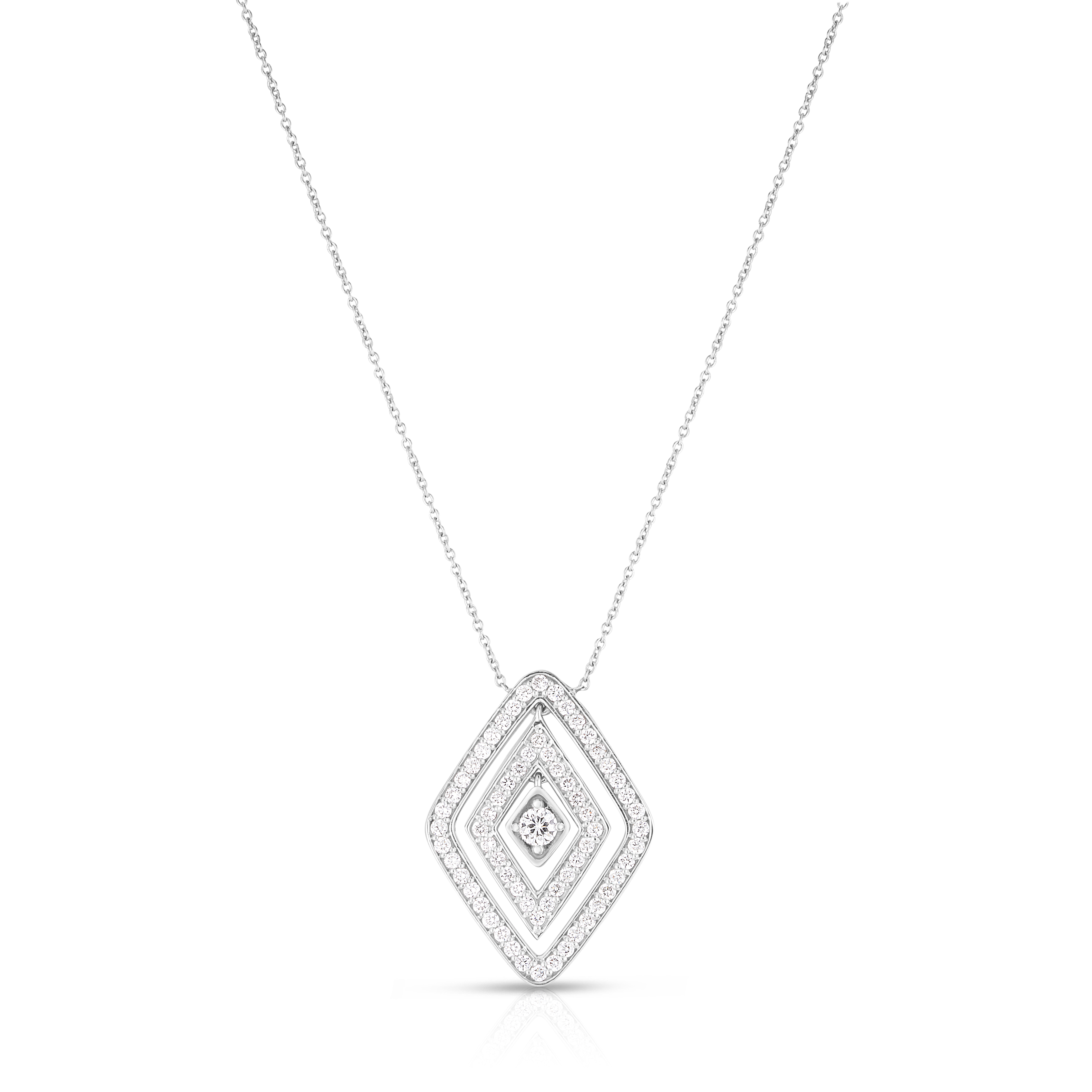18k White Gold Diamante Large Diamond Necklace