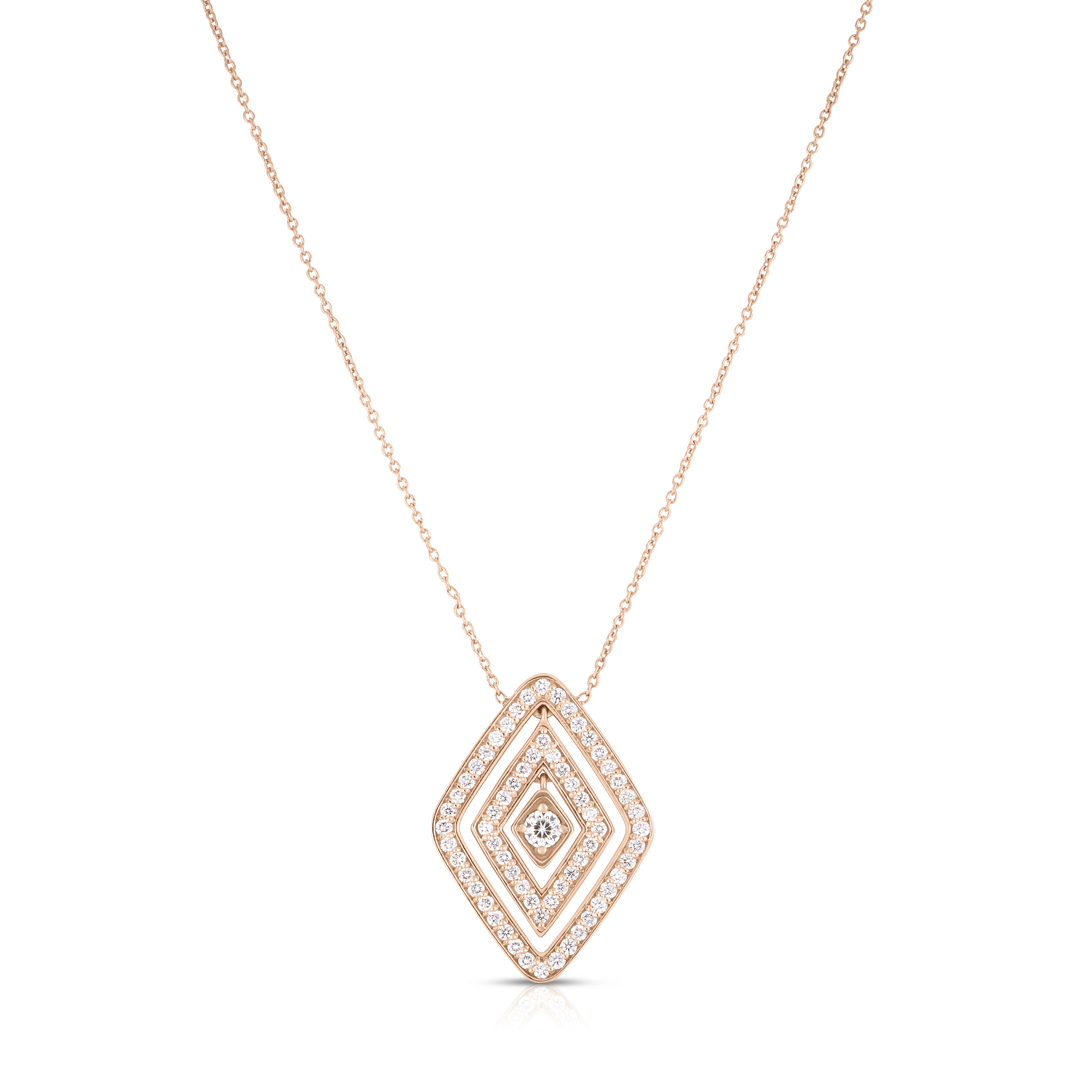 18k Rose Gold Diamante Large Diamond Necklace