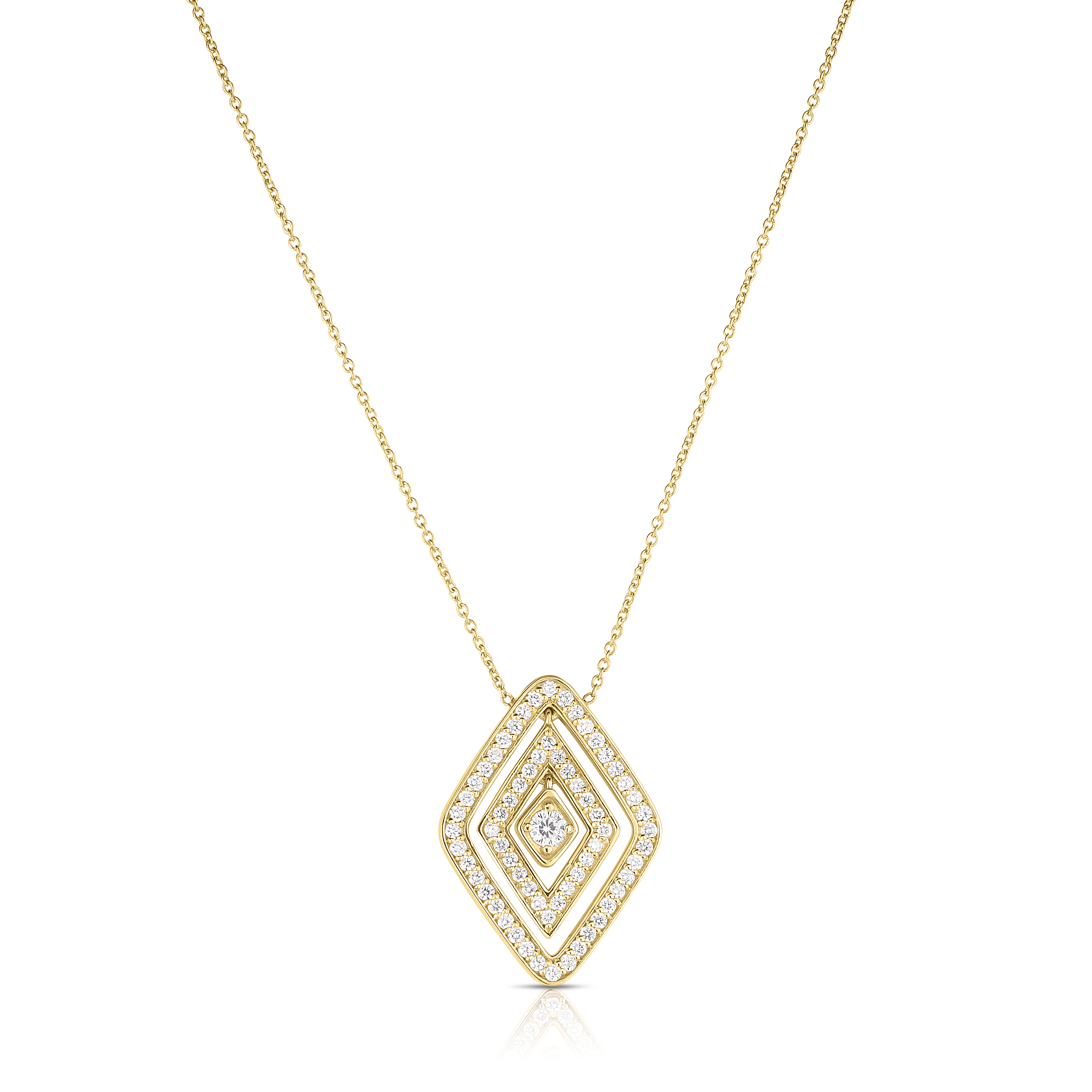 18k Yellow Gold Diamante Large Diamond Necklace