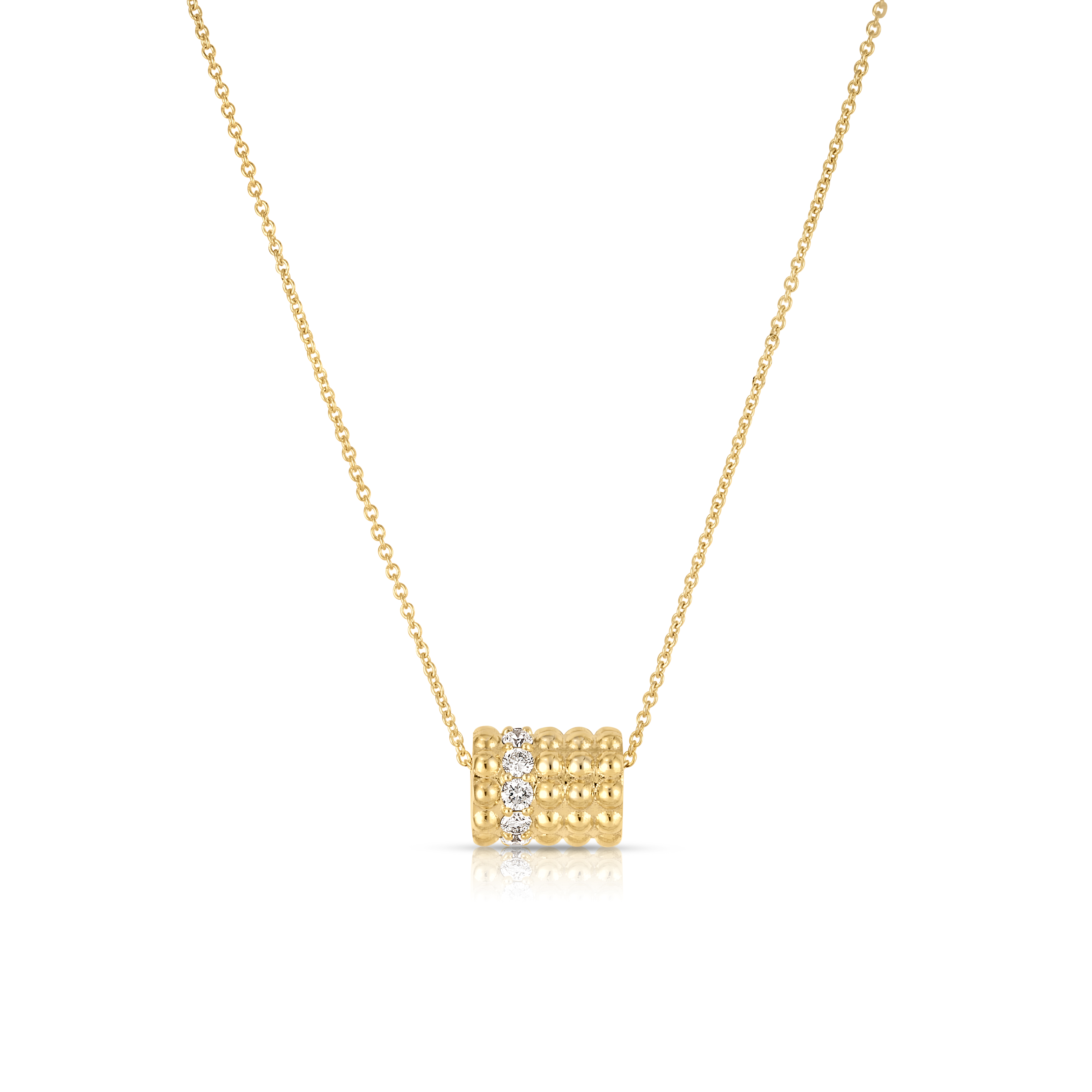 18k Yellow Gold Dolcetto Diamond Tube Necklace