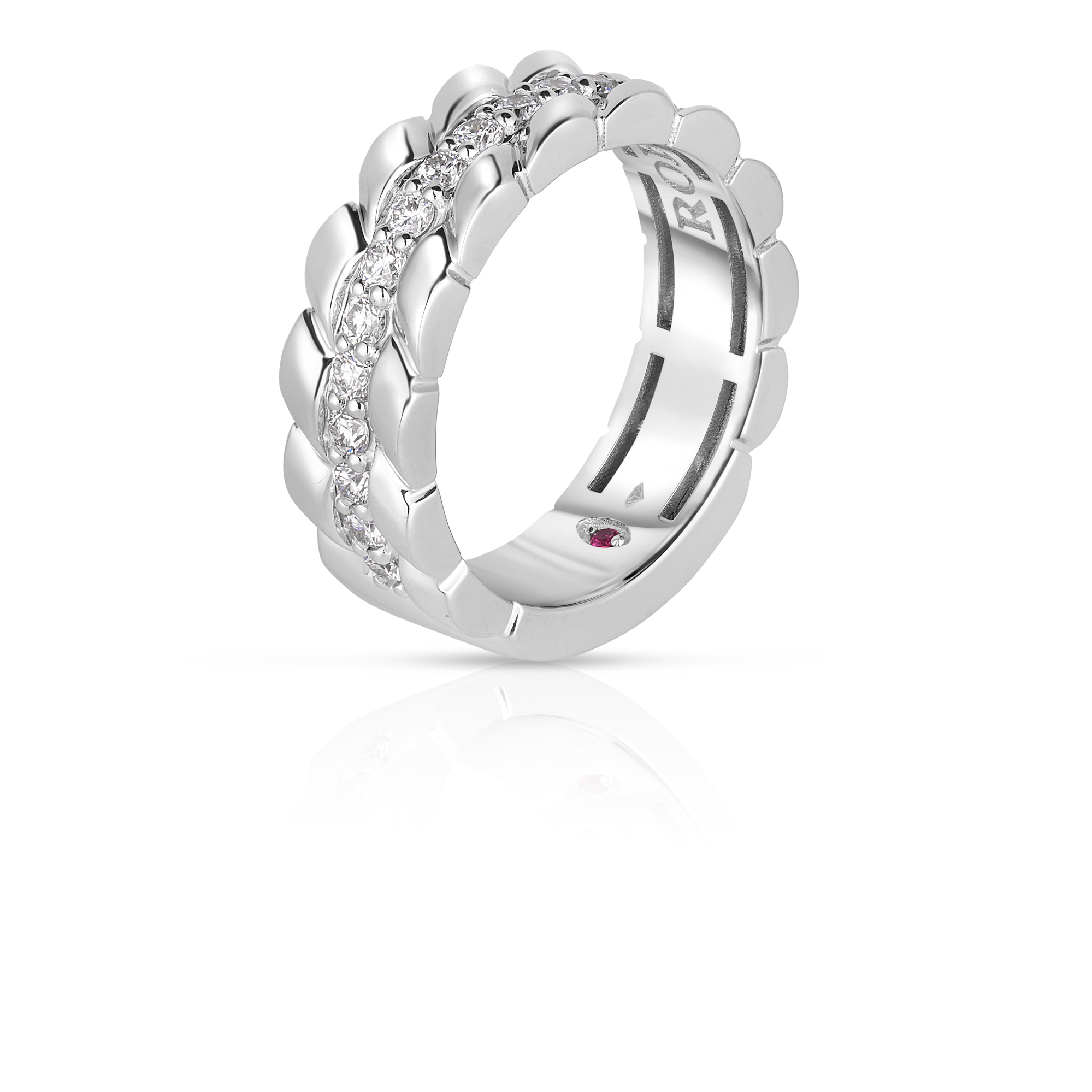18k White Gold Siena Lucca Diamond Row Ring