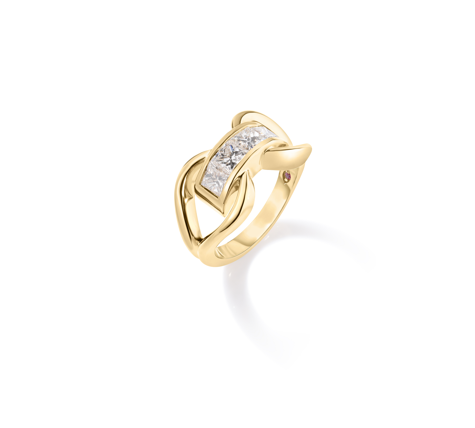 18k Yellow Designer Gold Diamond Ring