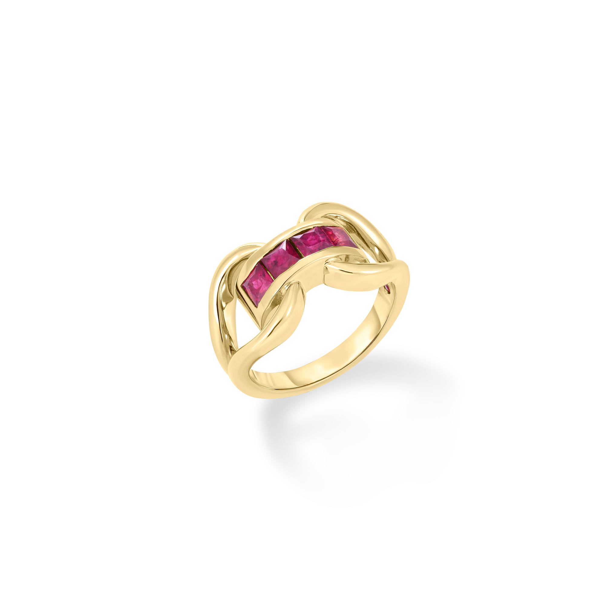 18k Yellow Designer Gold Ruby Ring