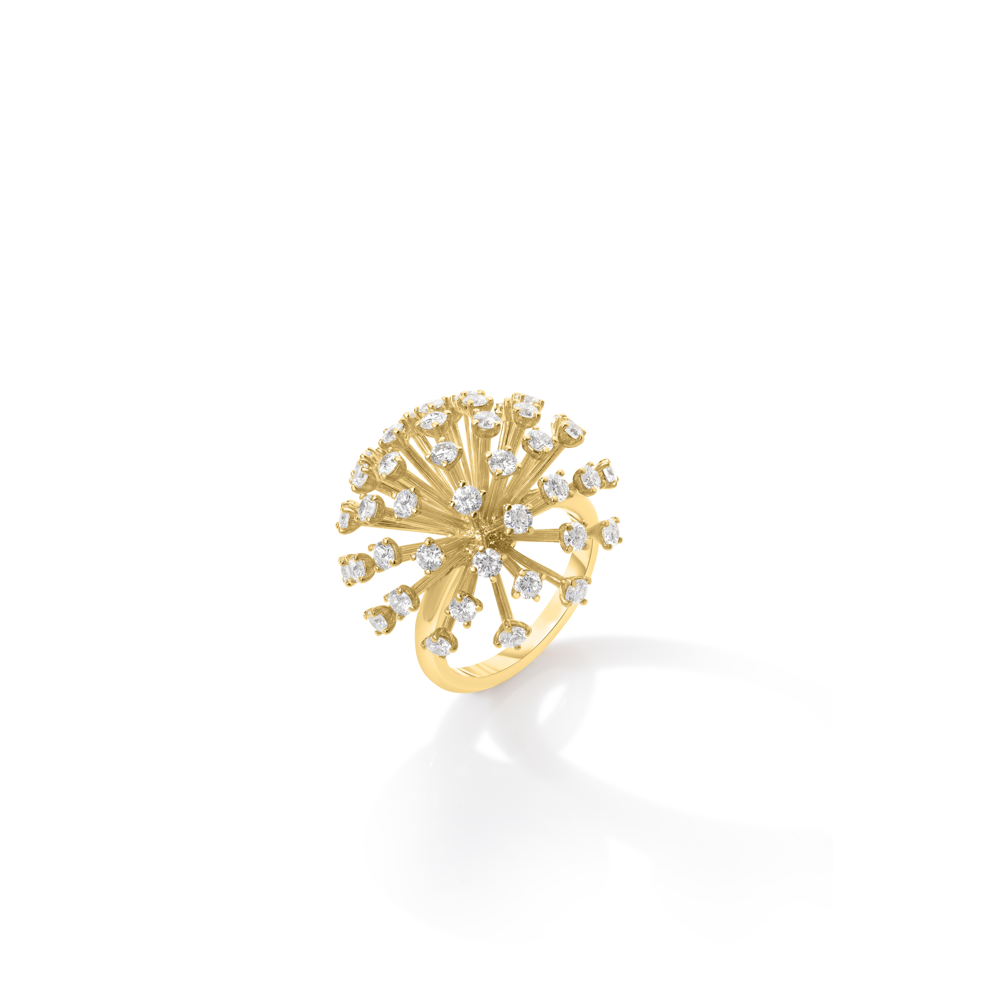 18k Yellow Gold Dandelion Diamond Ring