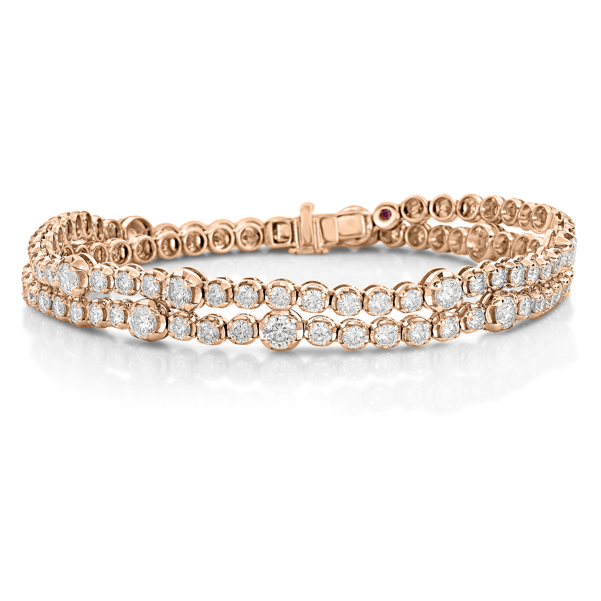 18k Rose Gold Classic Diamond Double Wrap Bracelet/choker