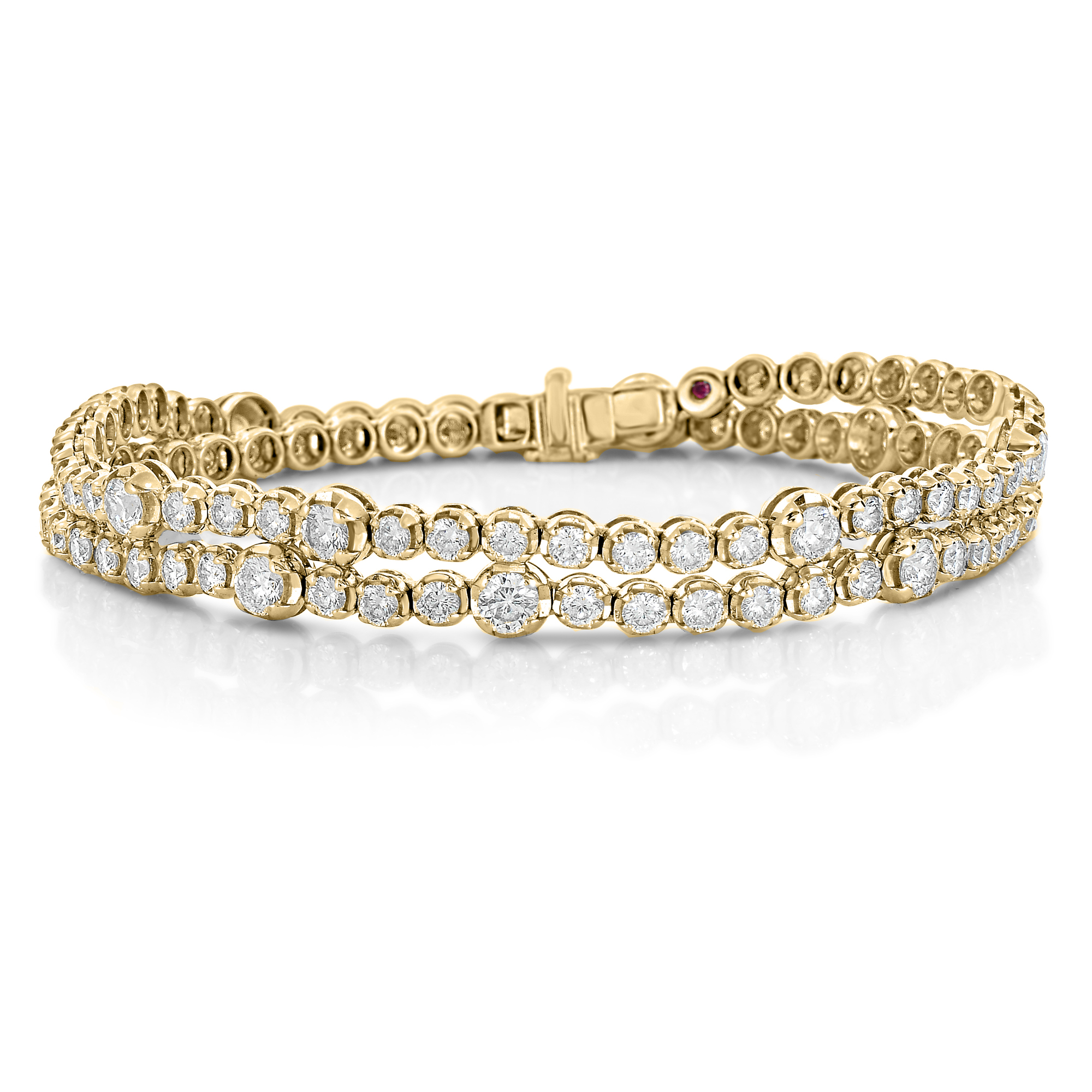 18k Yellow Gold Classic Diamond Double Wrap Bracelet/choker