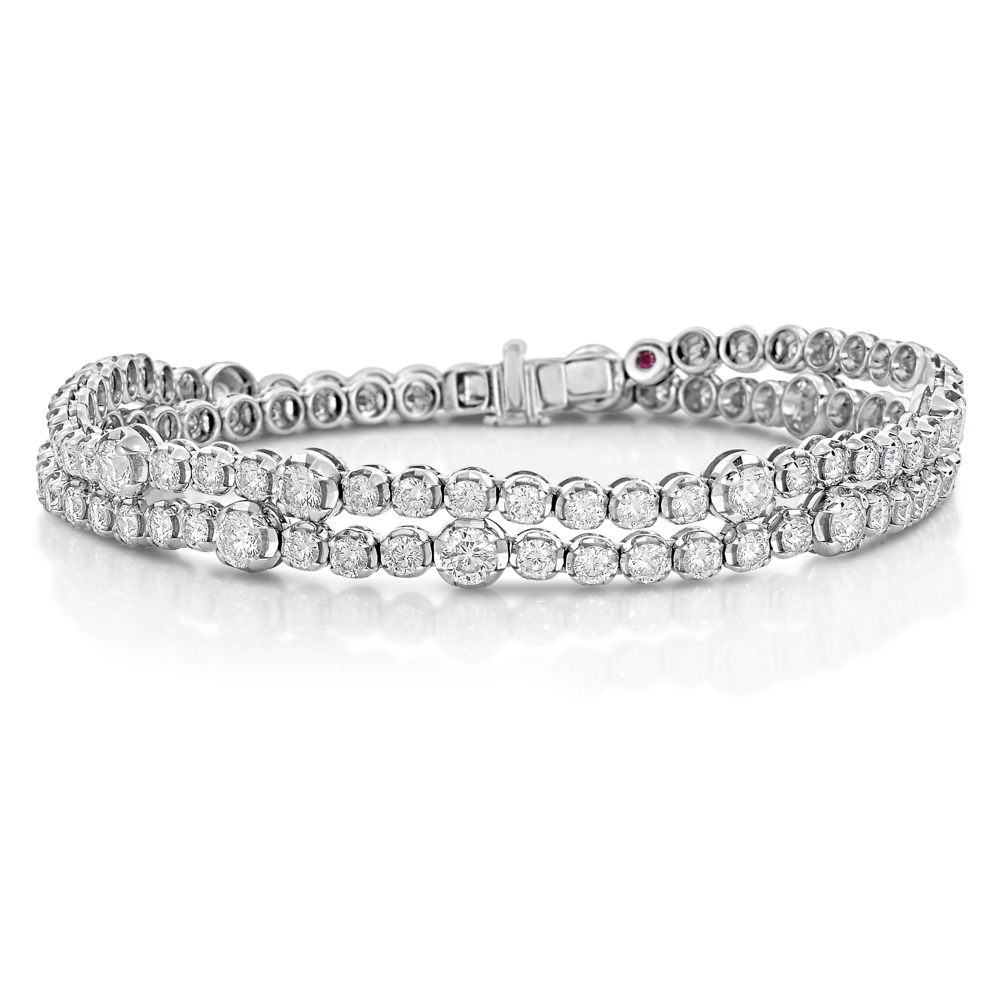 18k White Gold Classic Diamond Double Wrap Bracelet/choker