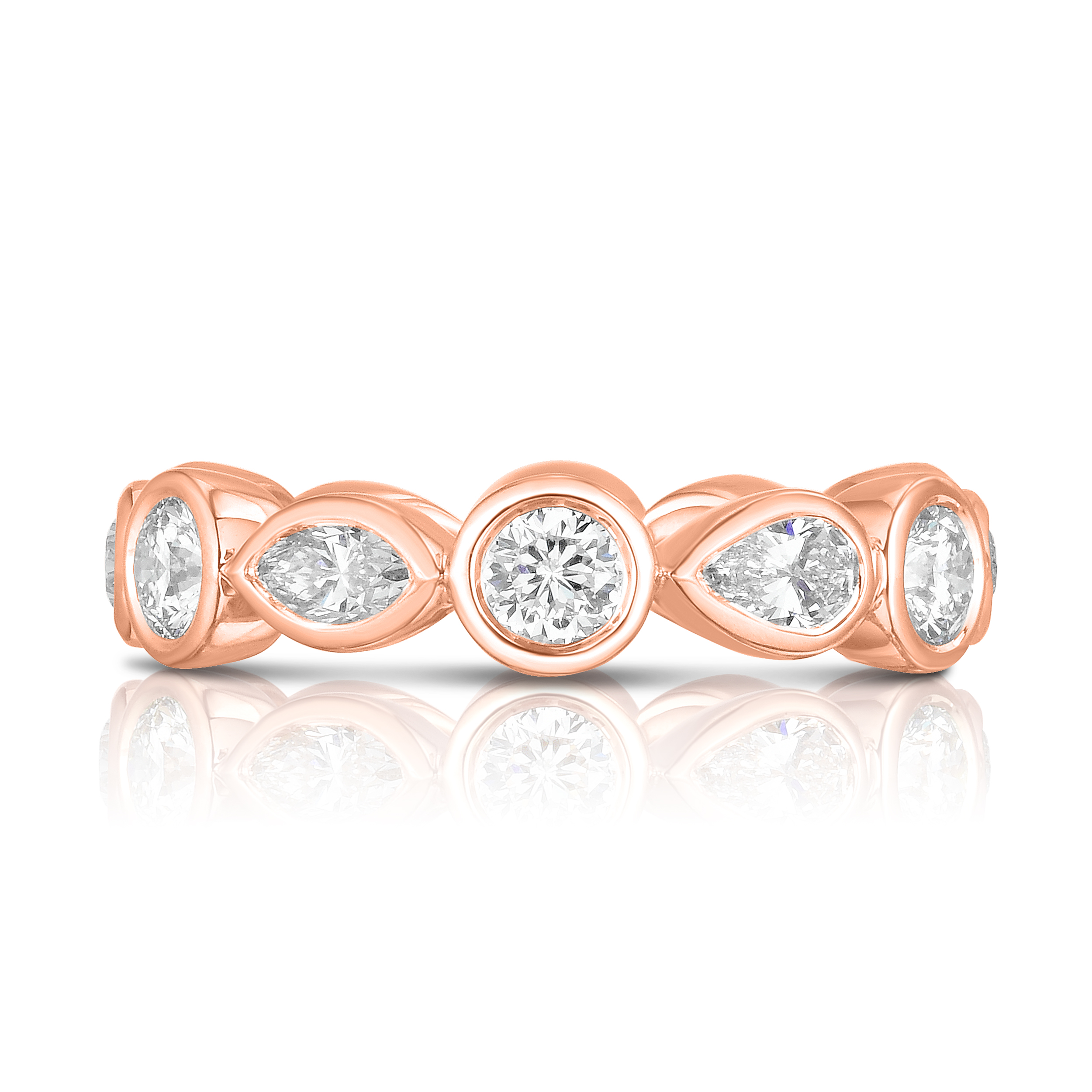 18k Rose Gold Dolce Single Row Diamond Ring