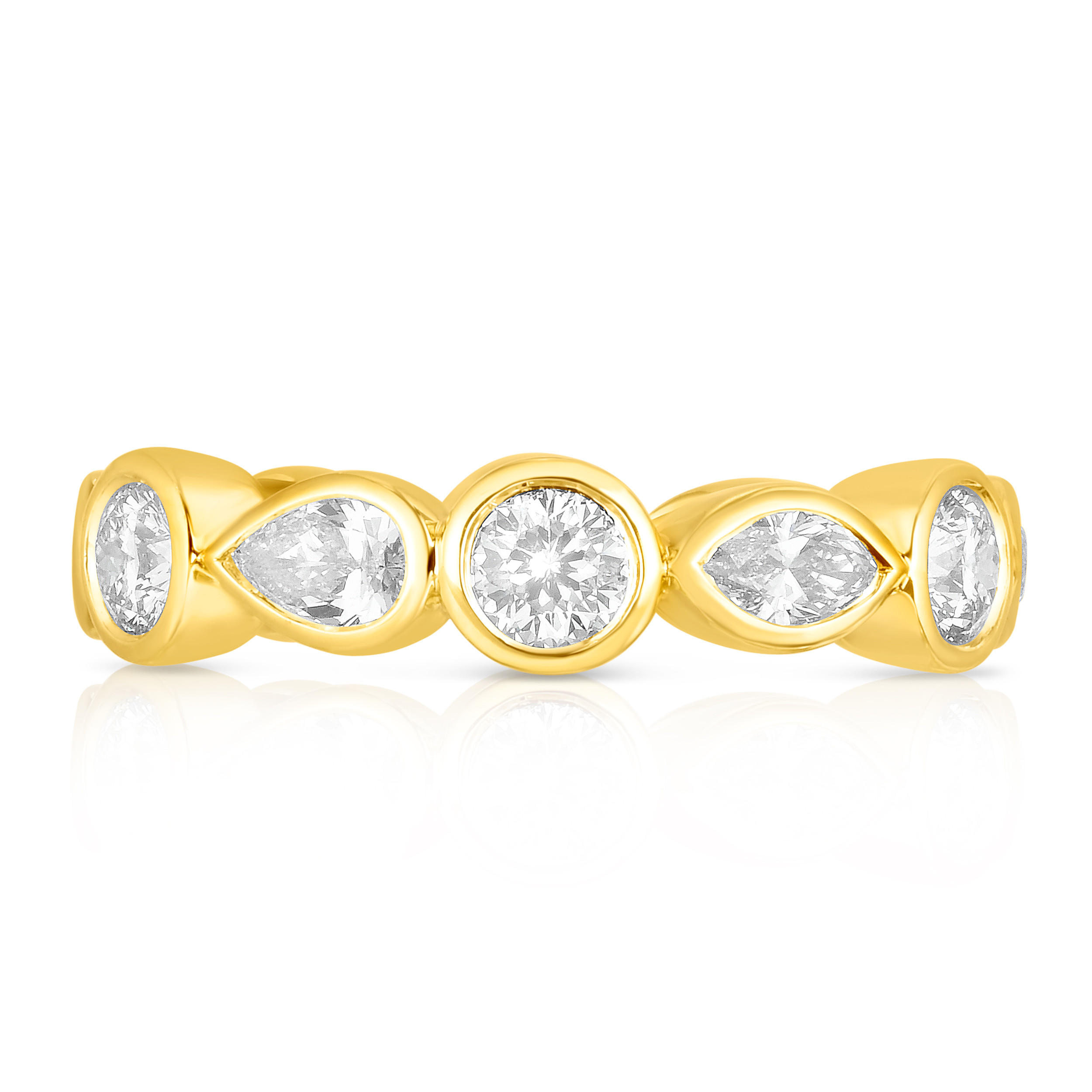 18k Yellow Gold Dolce Single Row Diamond Ring