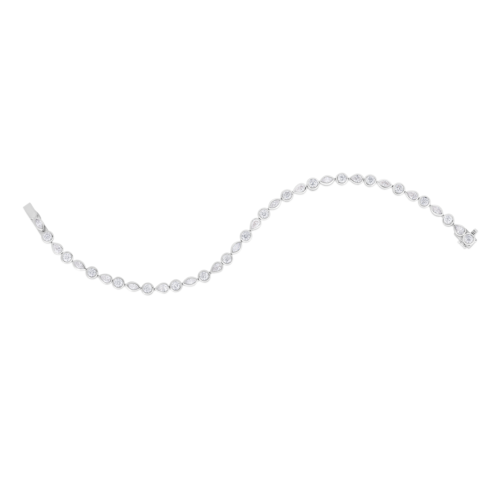 18k White Gold Dolce Mixed Cut Diamond Bracelet