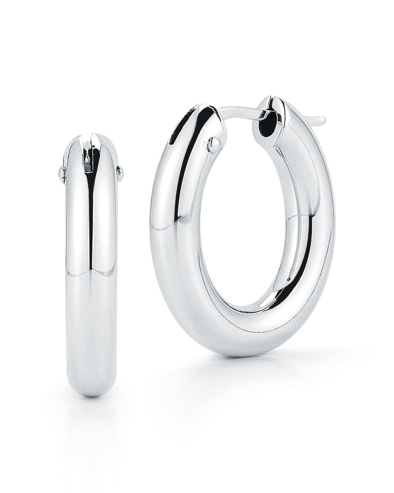 18k White Gold The Perfect Hoop® Medium Rounded Oval Earrings