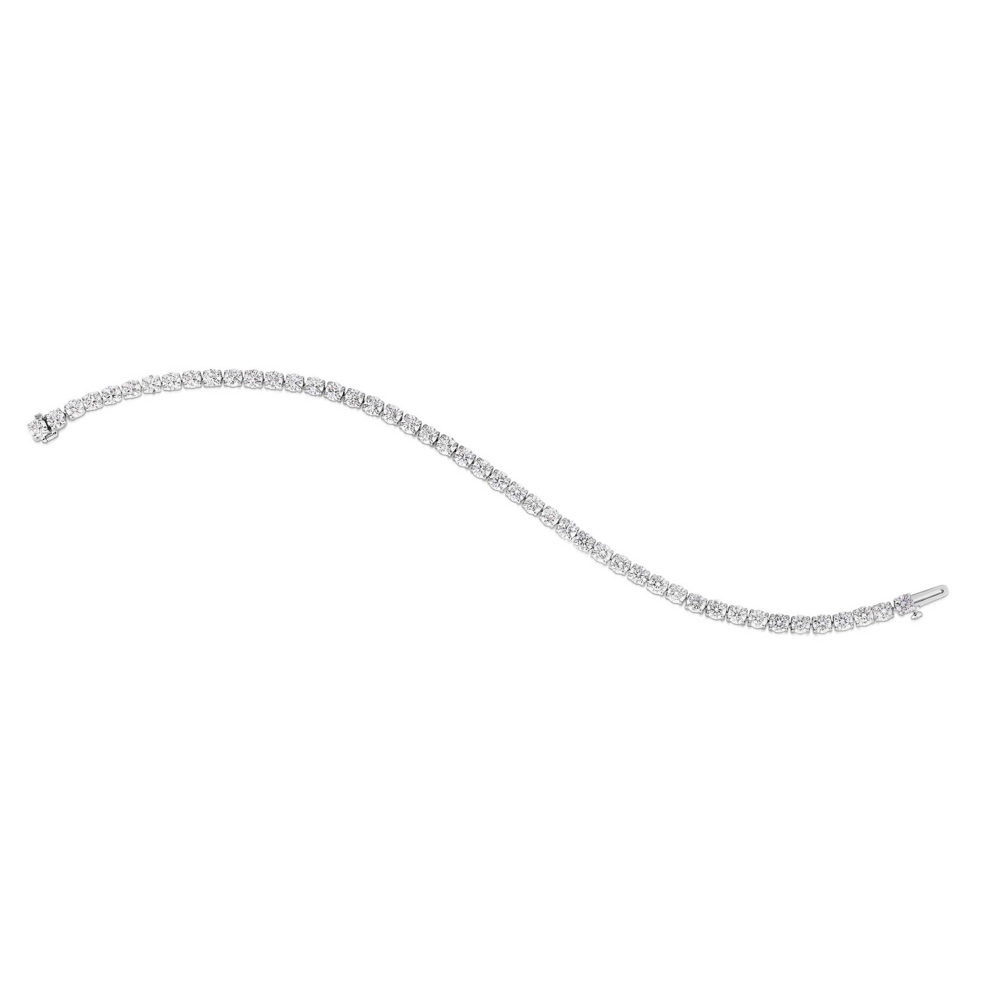 18k White Gold Classic Diamond U Setting Diamond Tennis Bracelet: Gh Vs-si