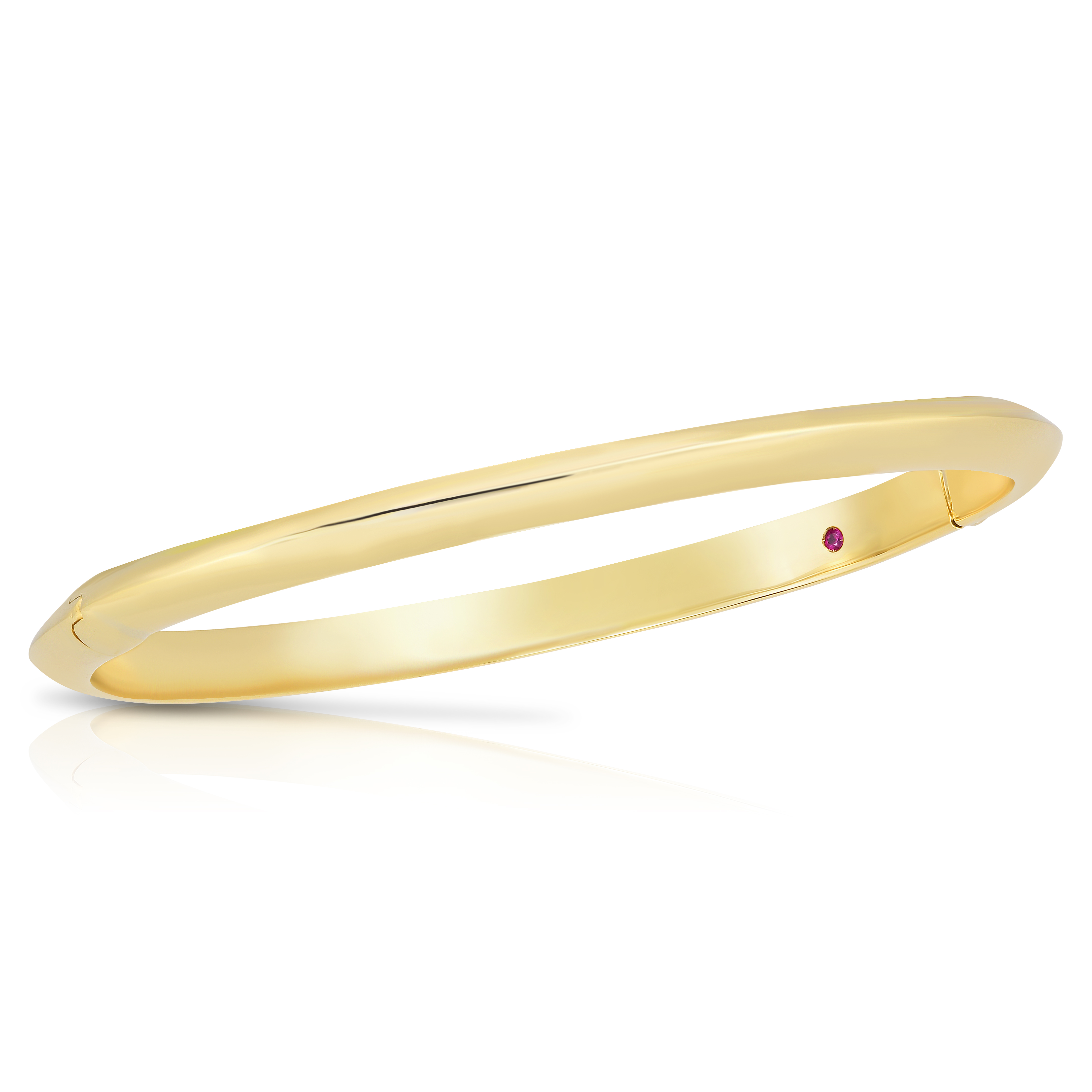 18k Yellow Designer Gold Knifed Edge Bangle