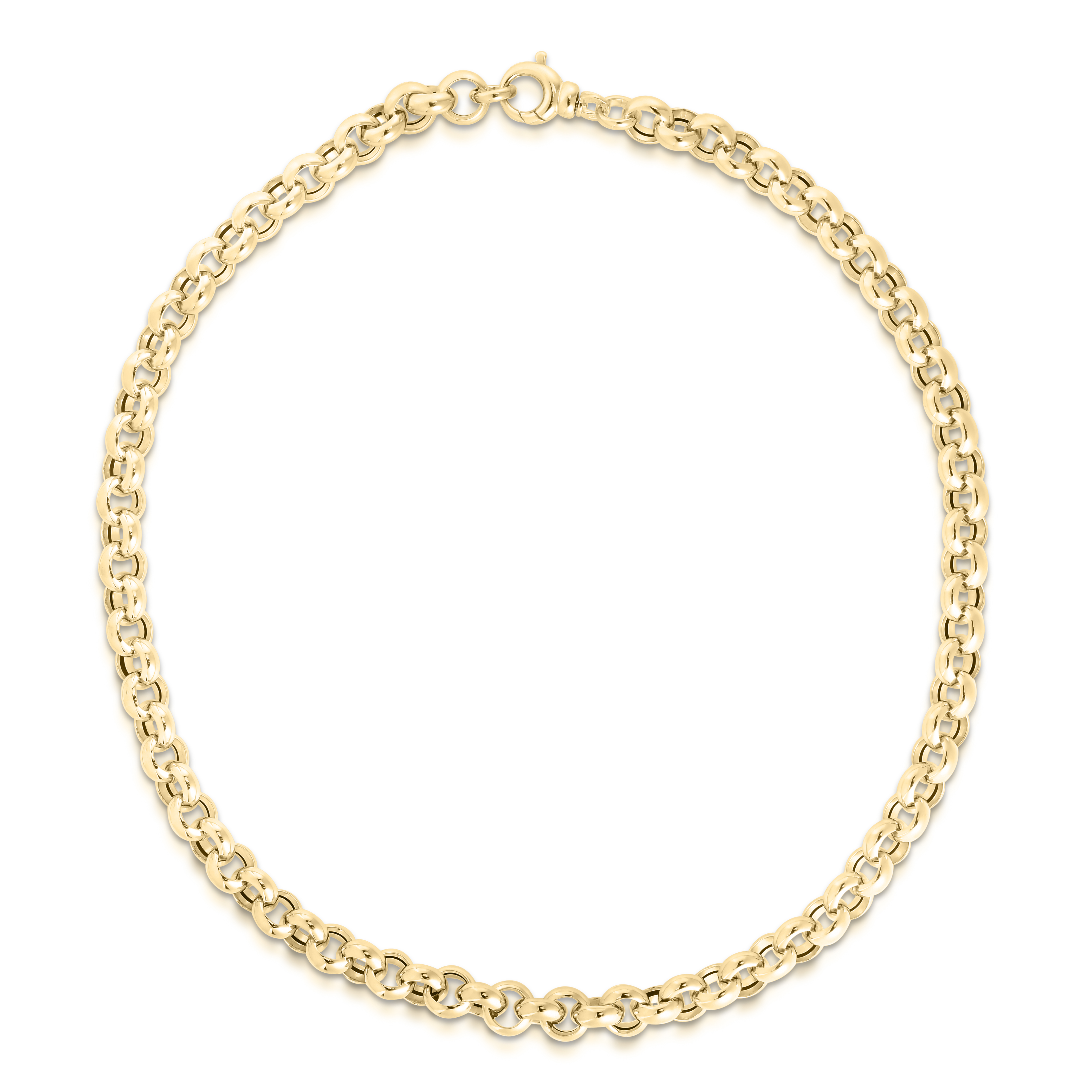 18k Yellow Designer Gold Chunky Rolo Link Necklace
