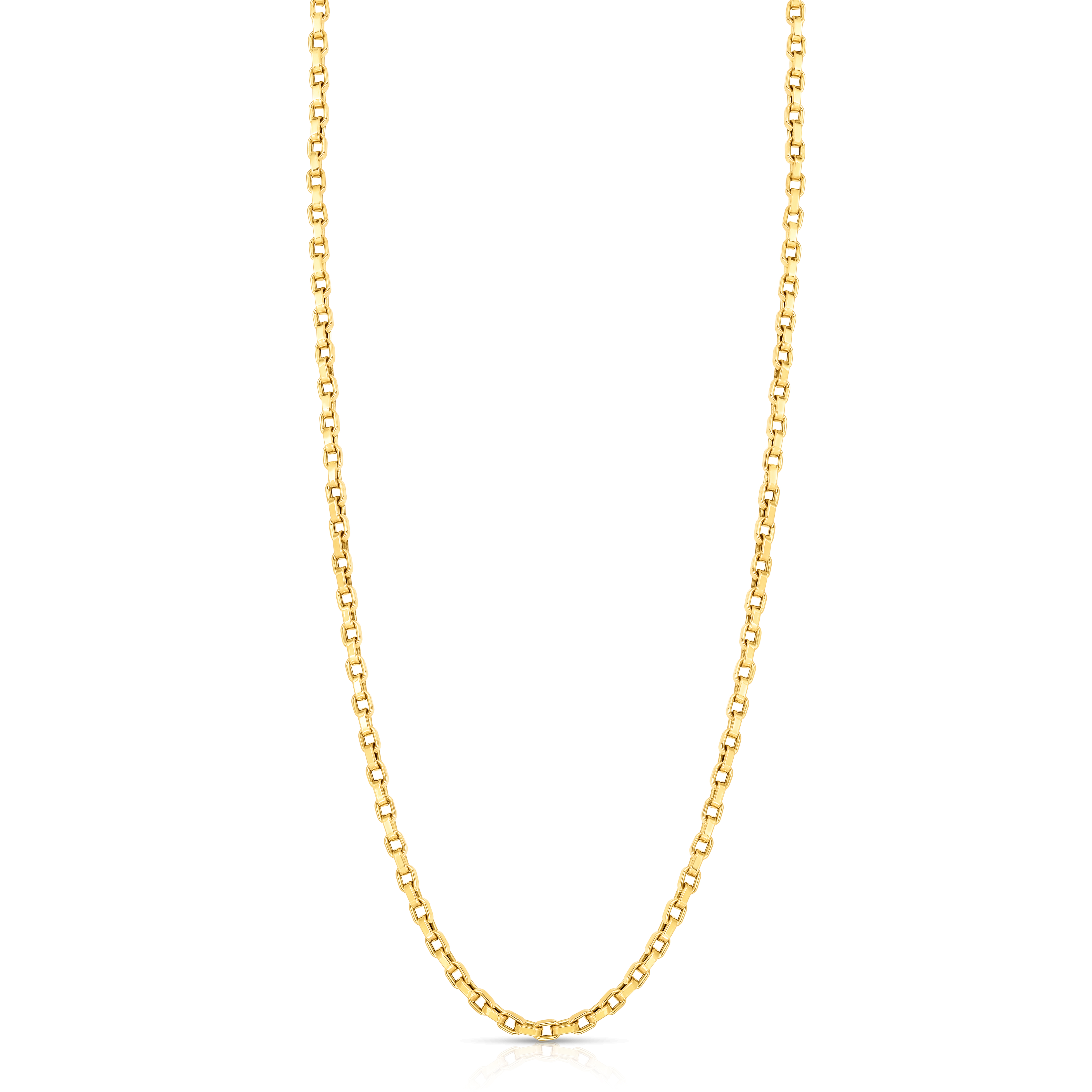 18k Yellow Designer Gold Square Link Necklace