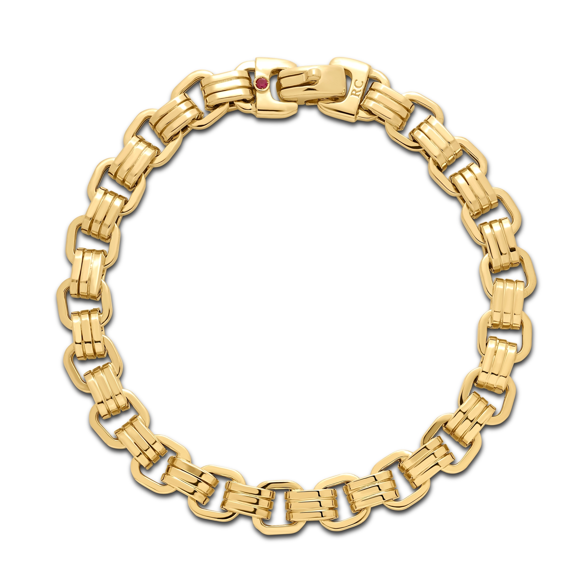 18k Yellow Designer Gold Chain Bracelet **7 Inch Version Is Pictured**