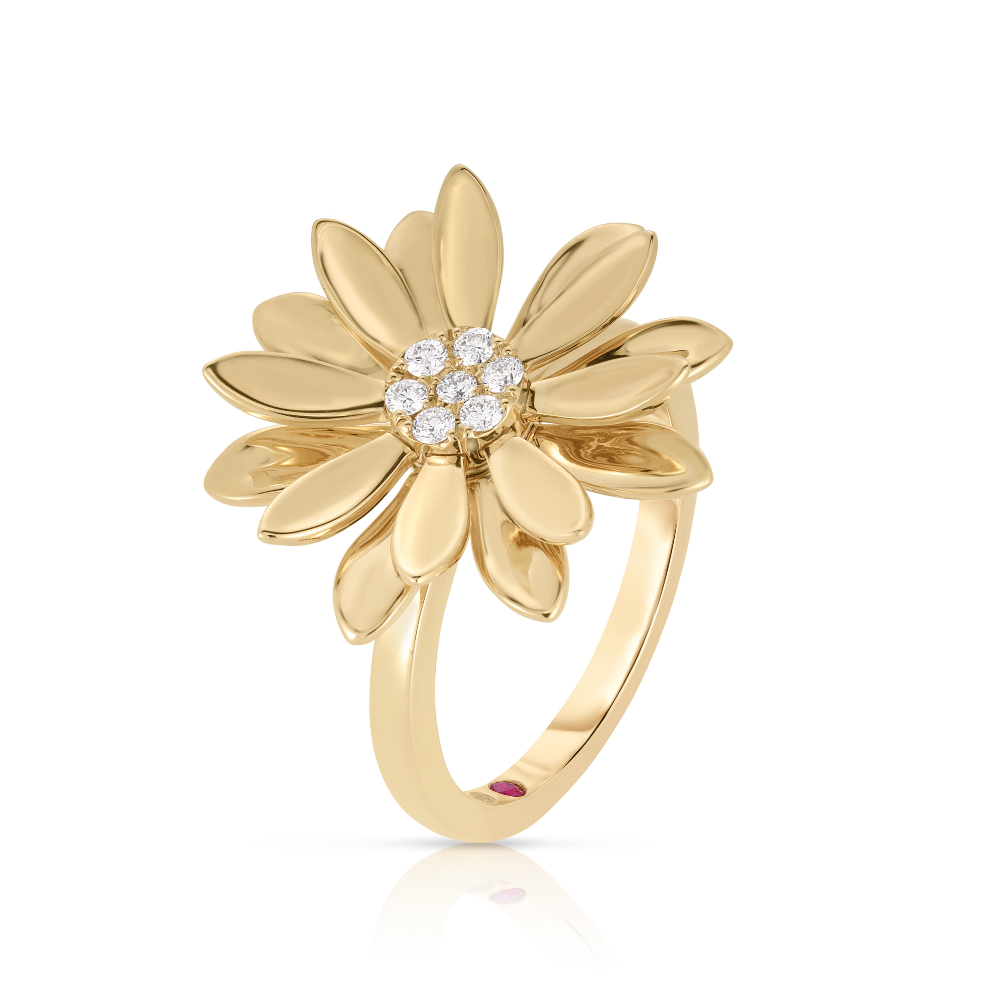 18k Yellow Gold Margherita Diamond Flower Ring