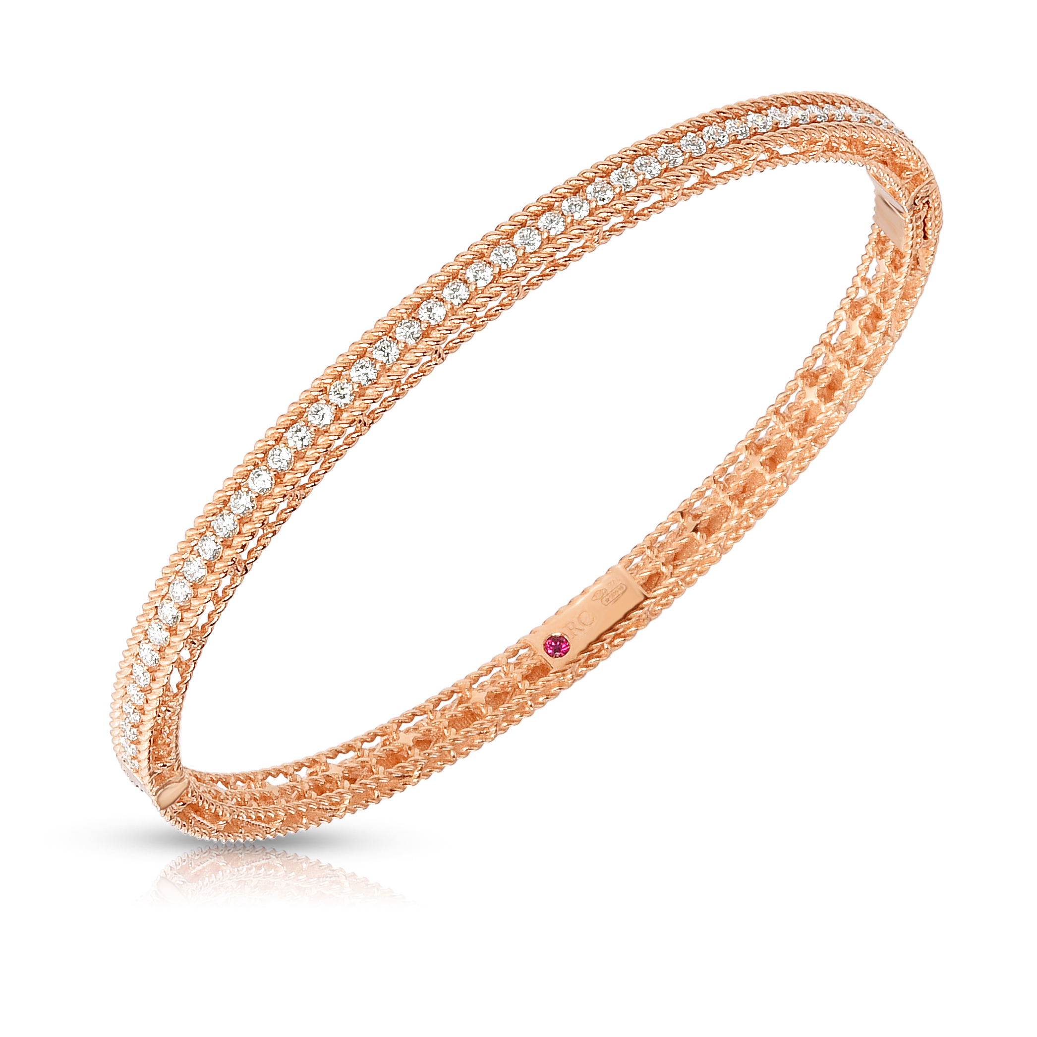 18k Rose Gold Princess Symphony Diamond Bangle