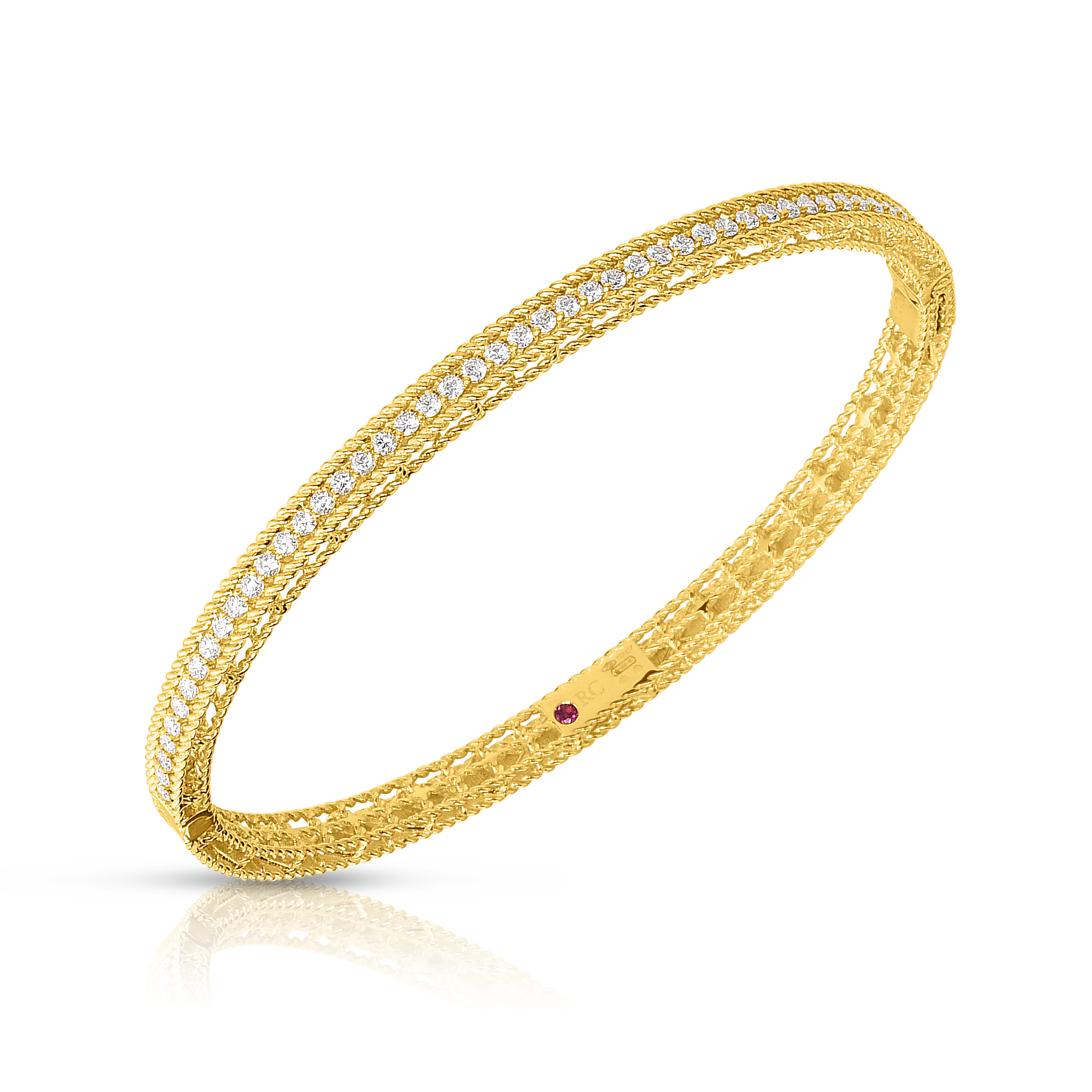 18k Yellow Gold Princess Symphony Diamond Bangle