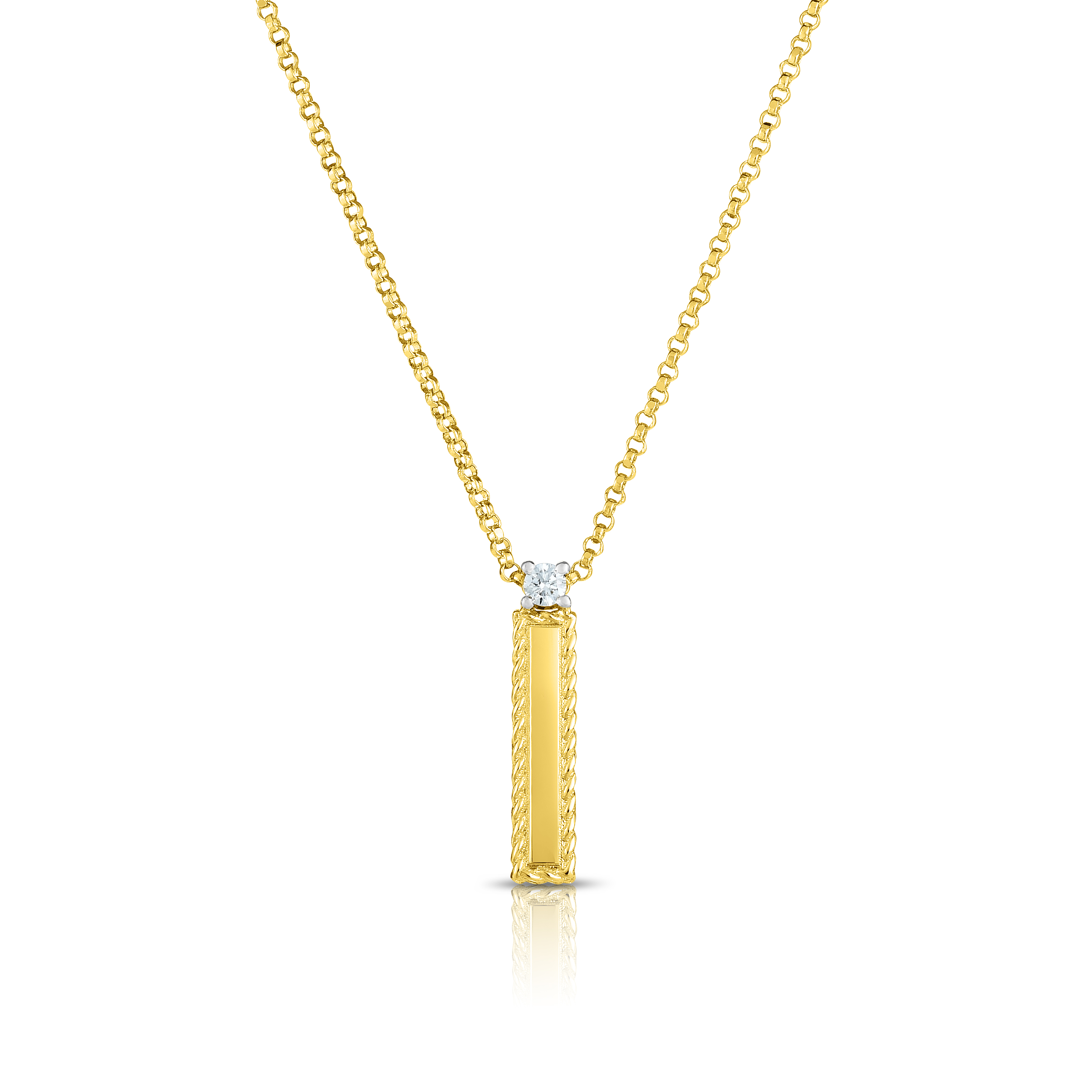 18k Yellow Gold Princess Block Letter i Necklace