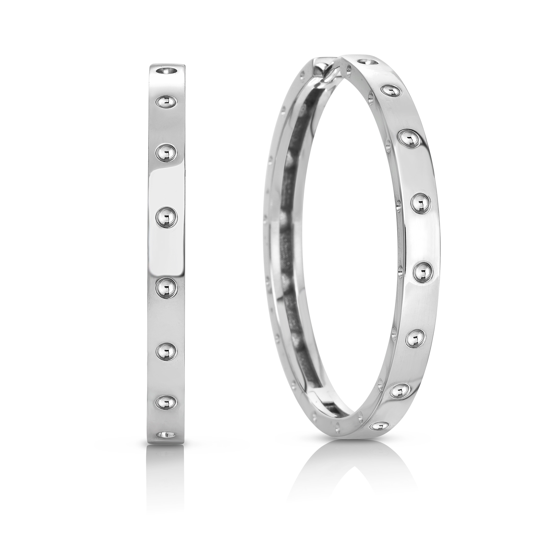 18k White Gold Pois Moi Large Hoop Earrings