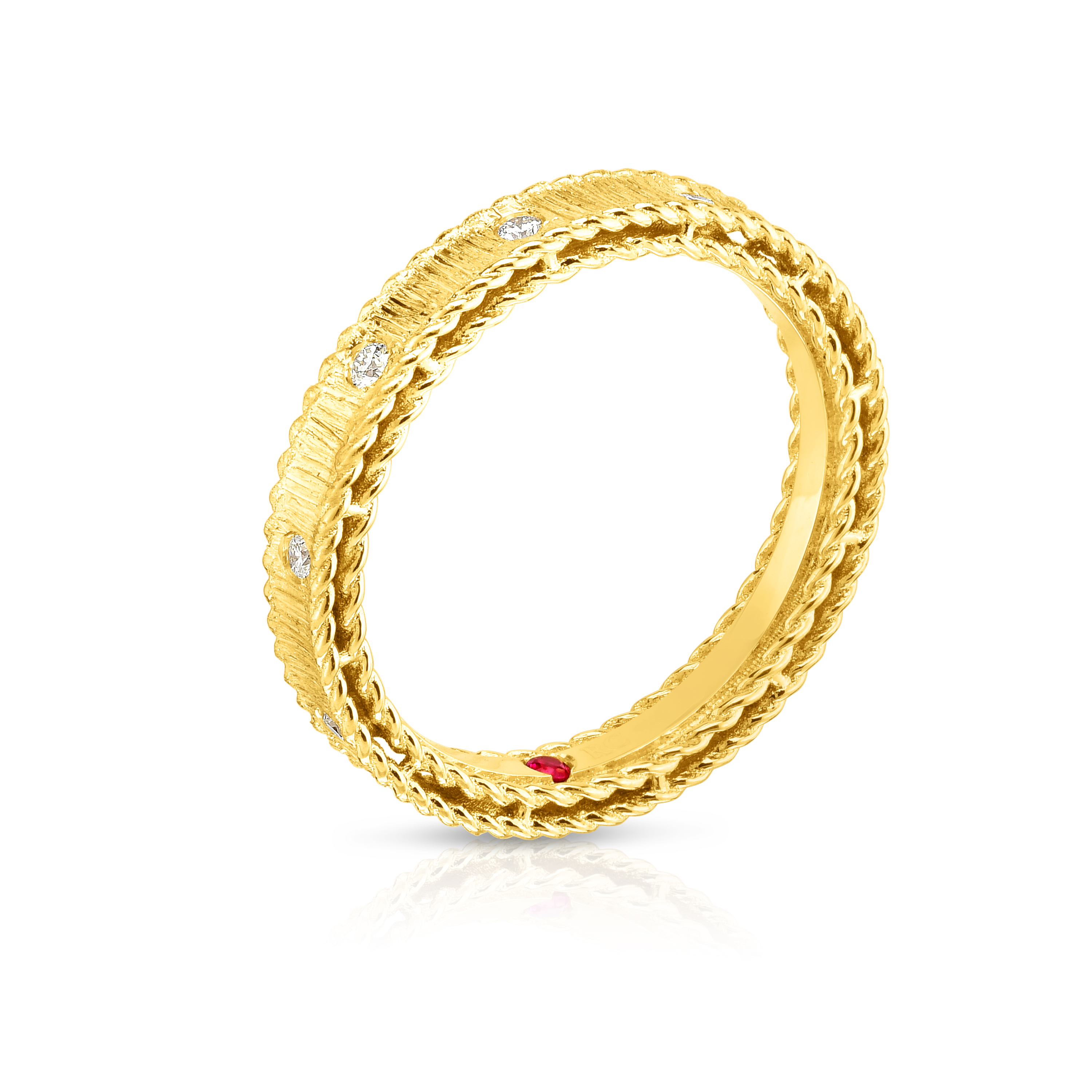 18k Yellow Gold Princess Diamond & Satin Finish Ring
