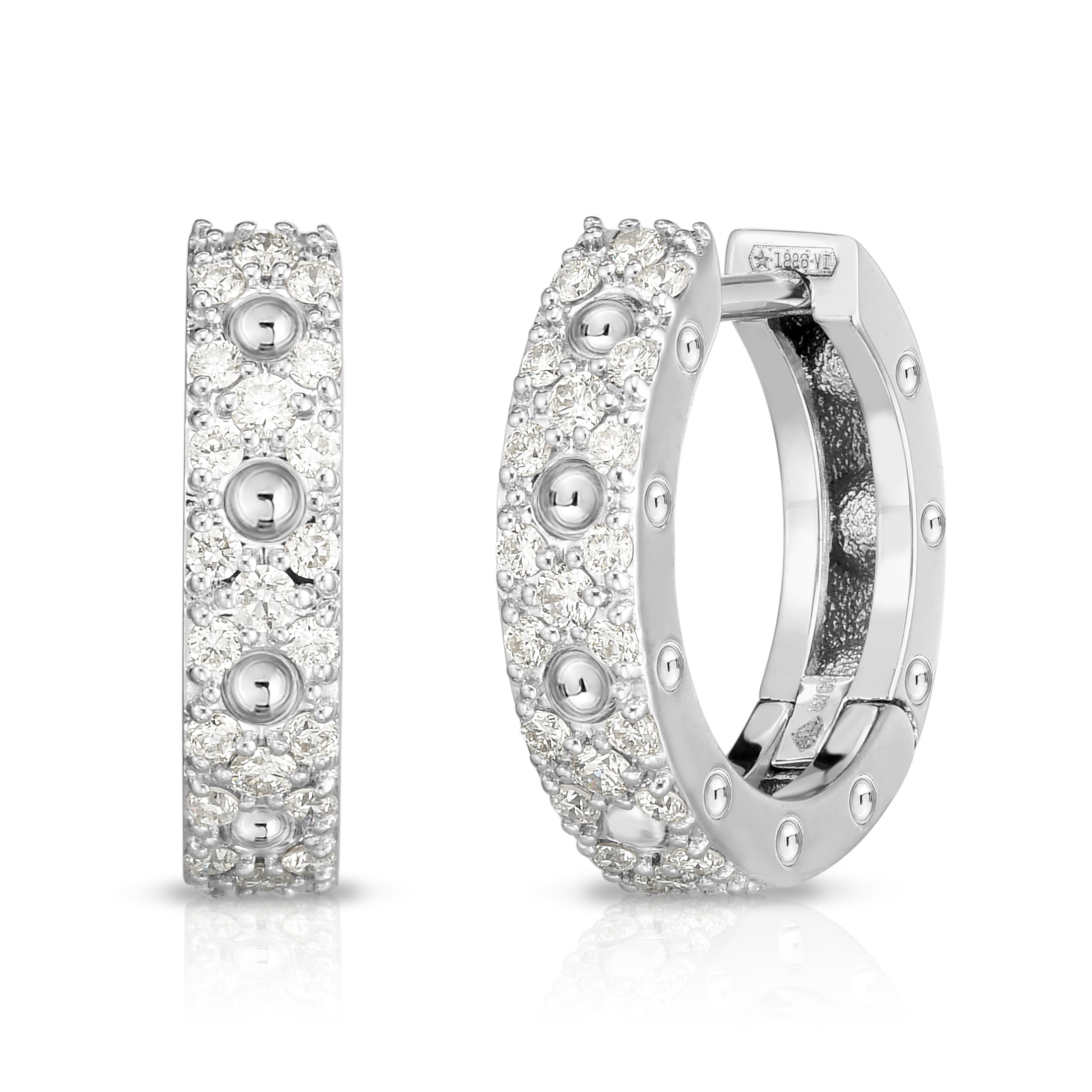 18k White Gold Pois Moi Diamond Hoop Earrings