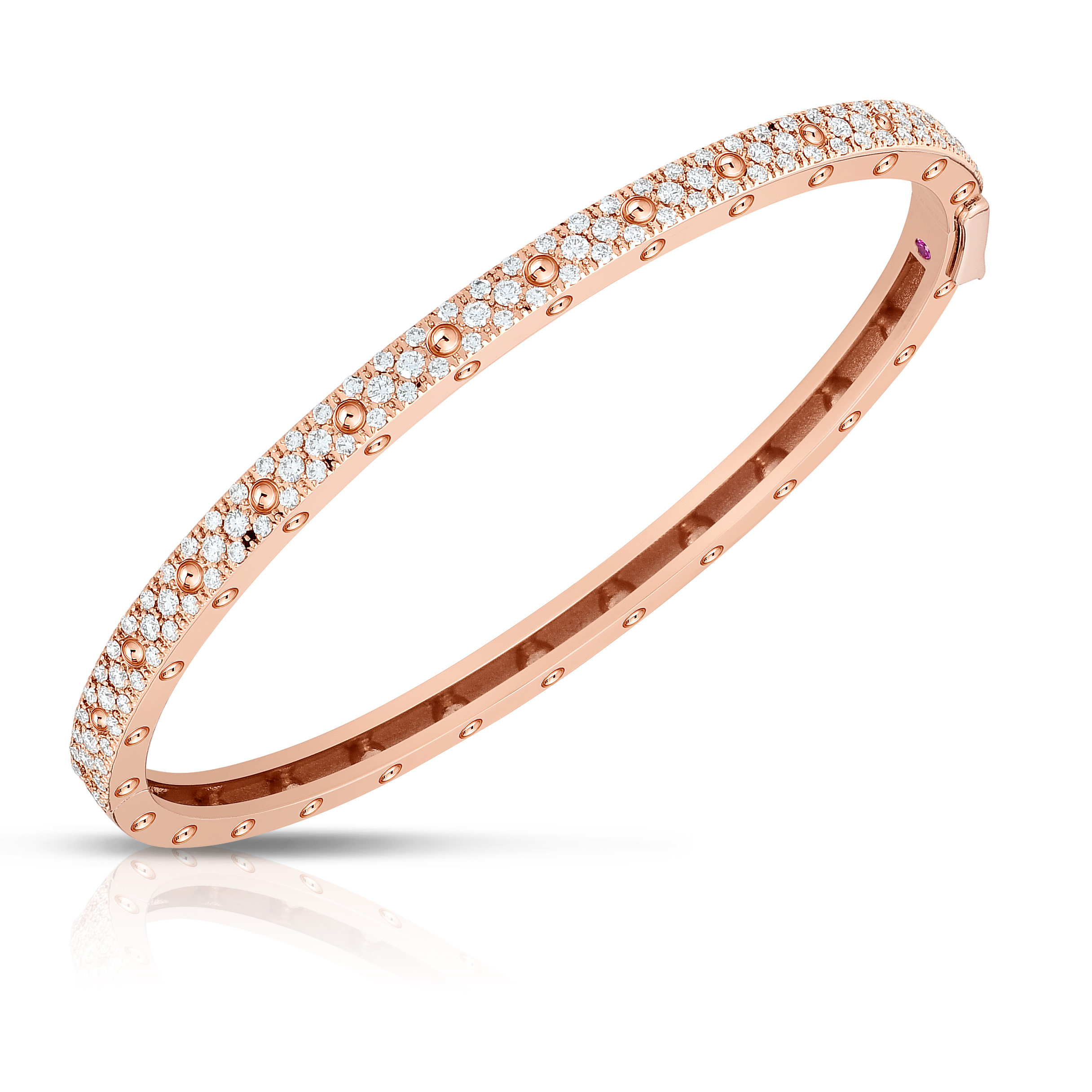 18k Rose Gold Pois Mois Pave Oval Bangle