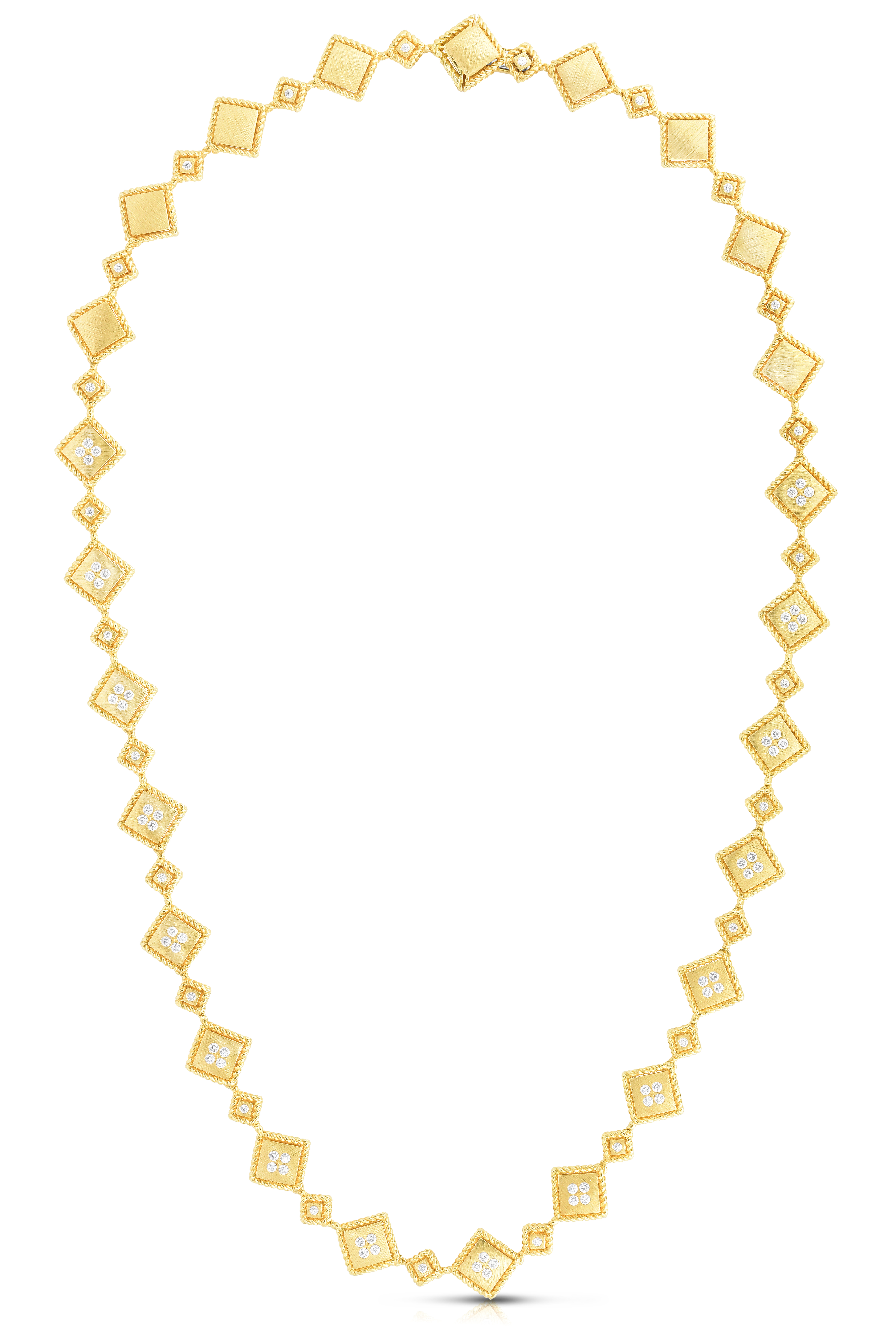 18k Yellow Gold Palazzo Ducale Diamond Accent Satin Collar Necklace