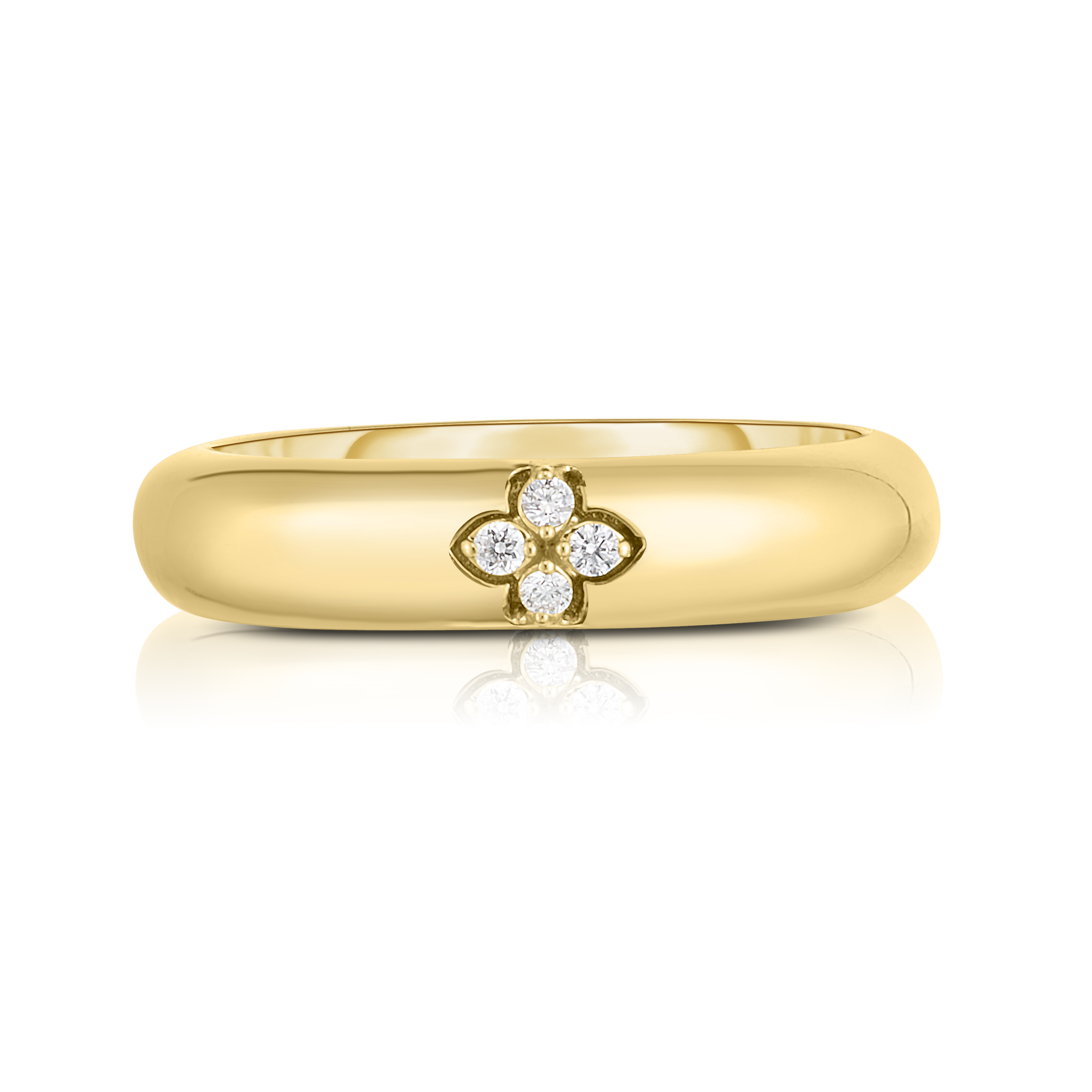 18k Yellow Love In Verona Diamond Flower Ring