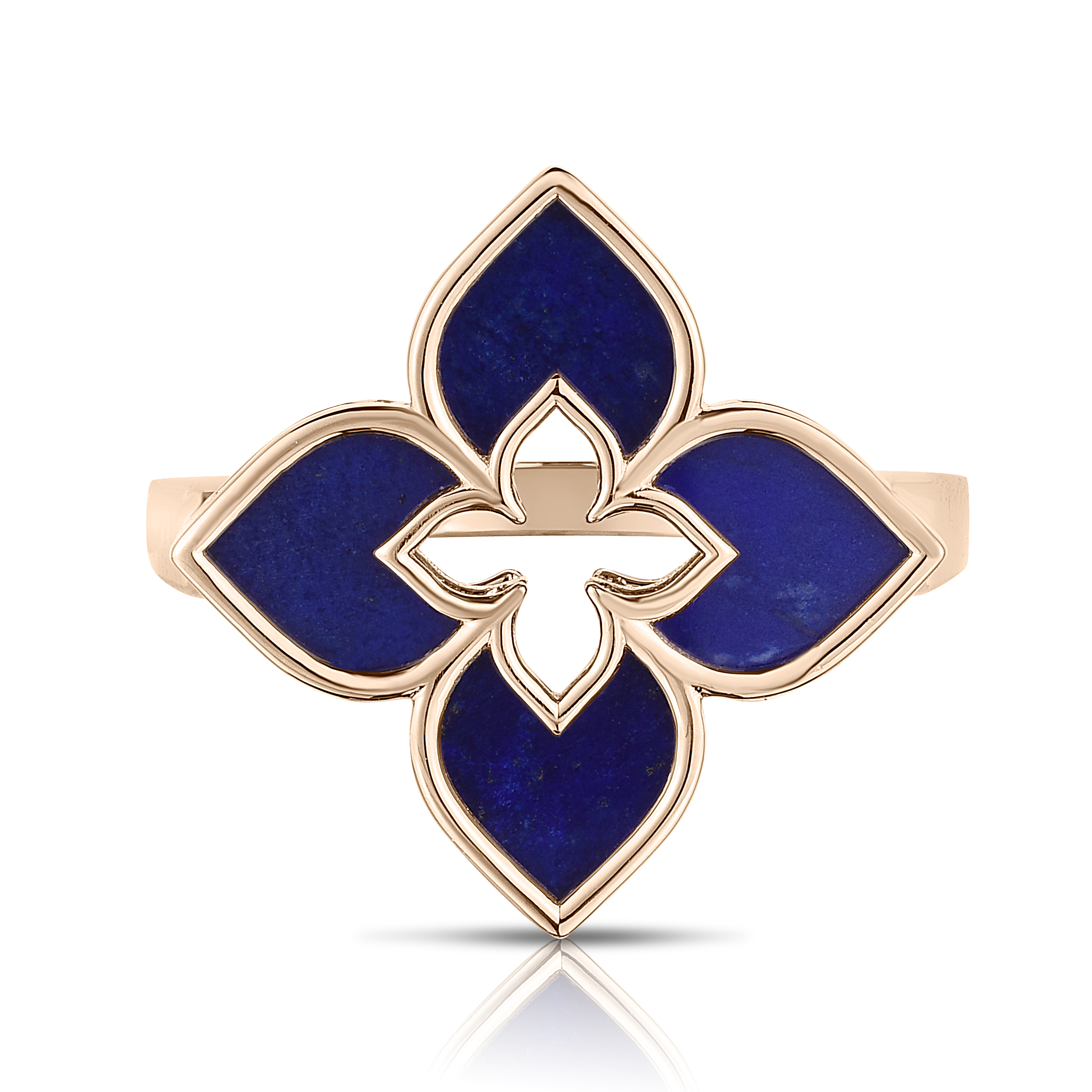 18k Rose Gold Venetian Princess Small Lapis Flower Ring