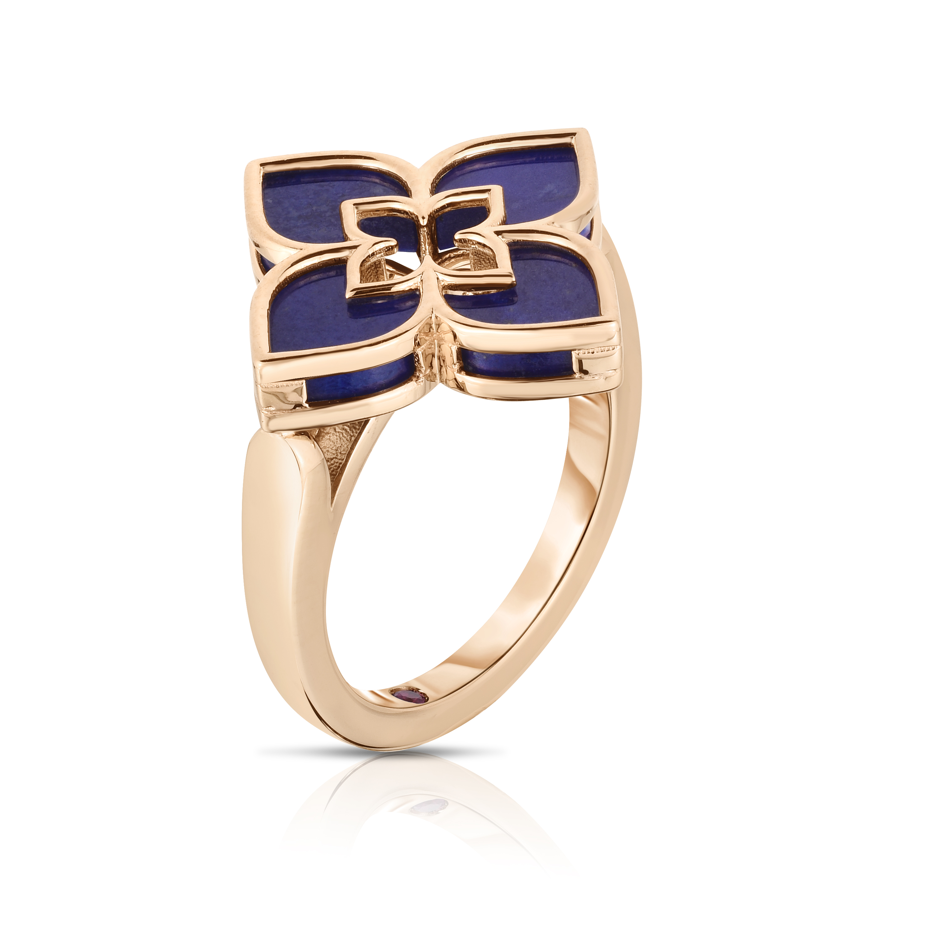 18k Rose Gold Venetian Princess Small Lapis Flower Ring