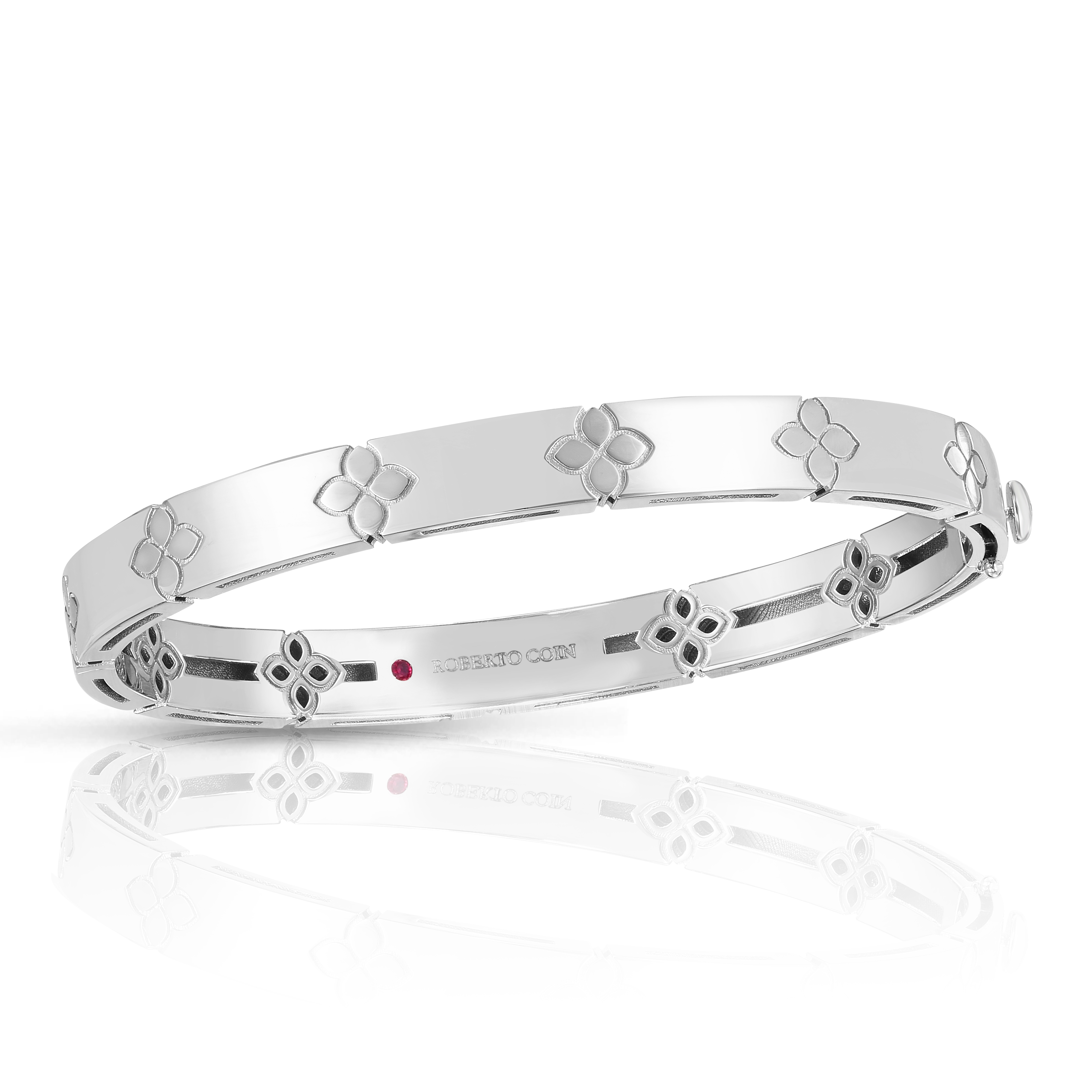 18k White Gold Love In Verona Medium Width Bangle