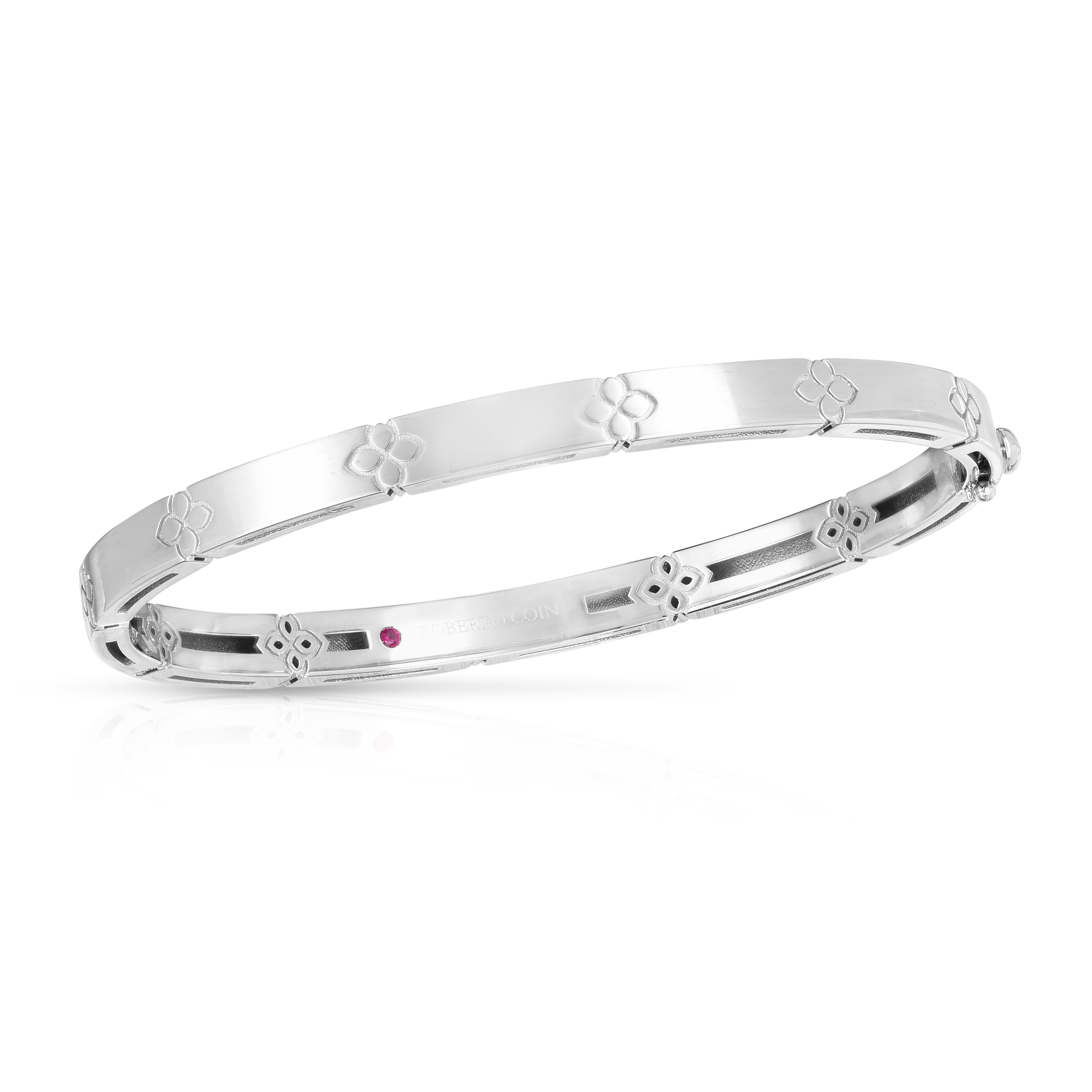18k White Gold Love In Verona Narrow Width Bangle