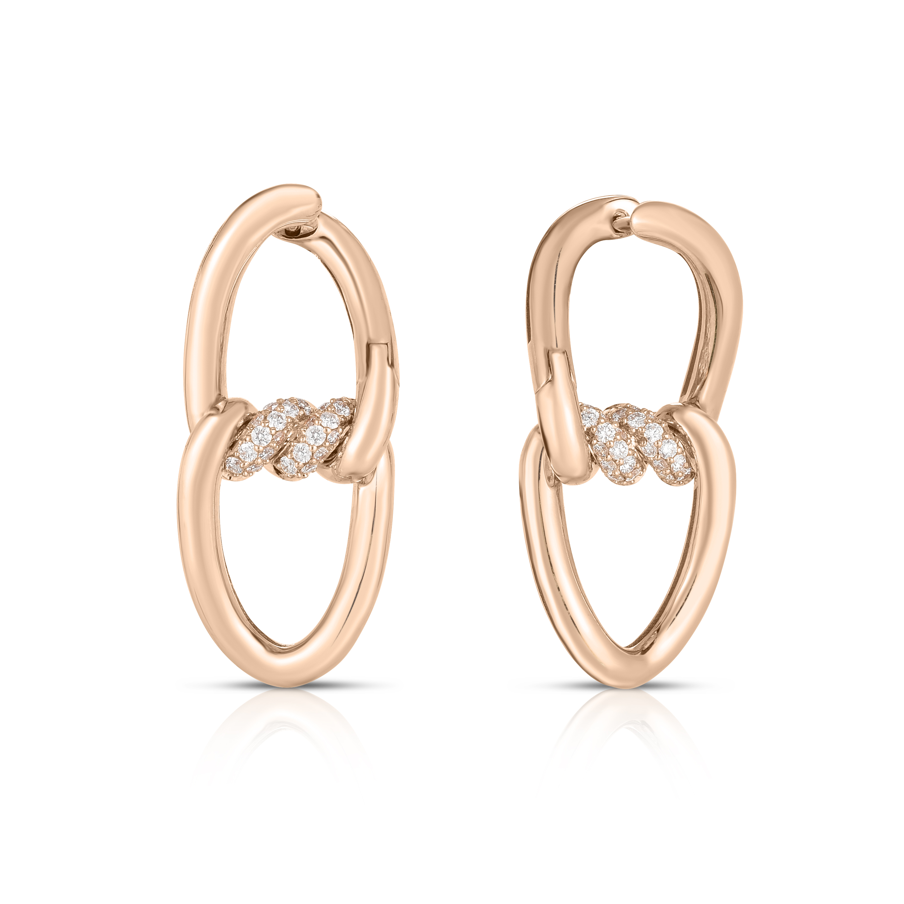 18k Rose Gold Cialoma Diamond Diamond Accent Knot Earrings