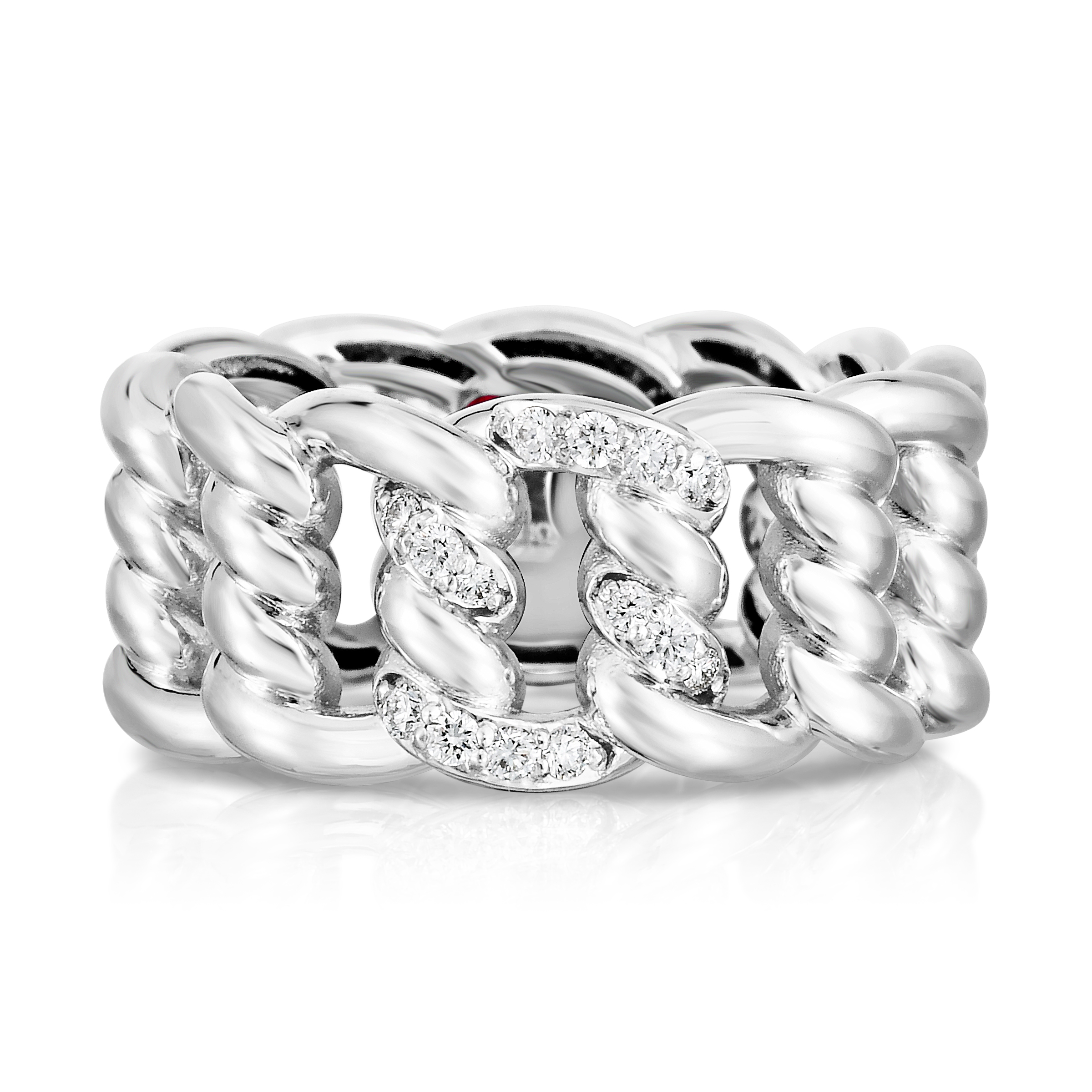 18k White Gold Cialoma Diamond Multiknot Ring