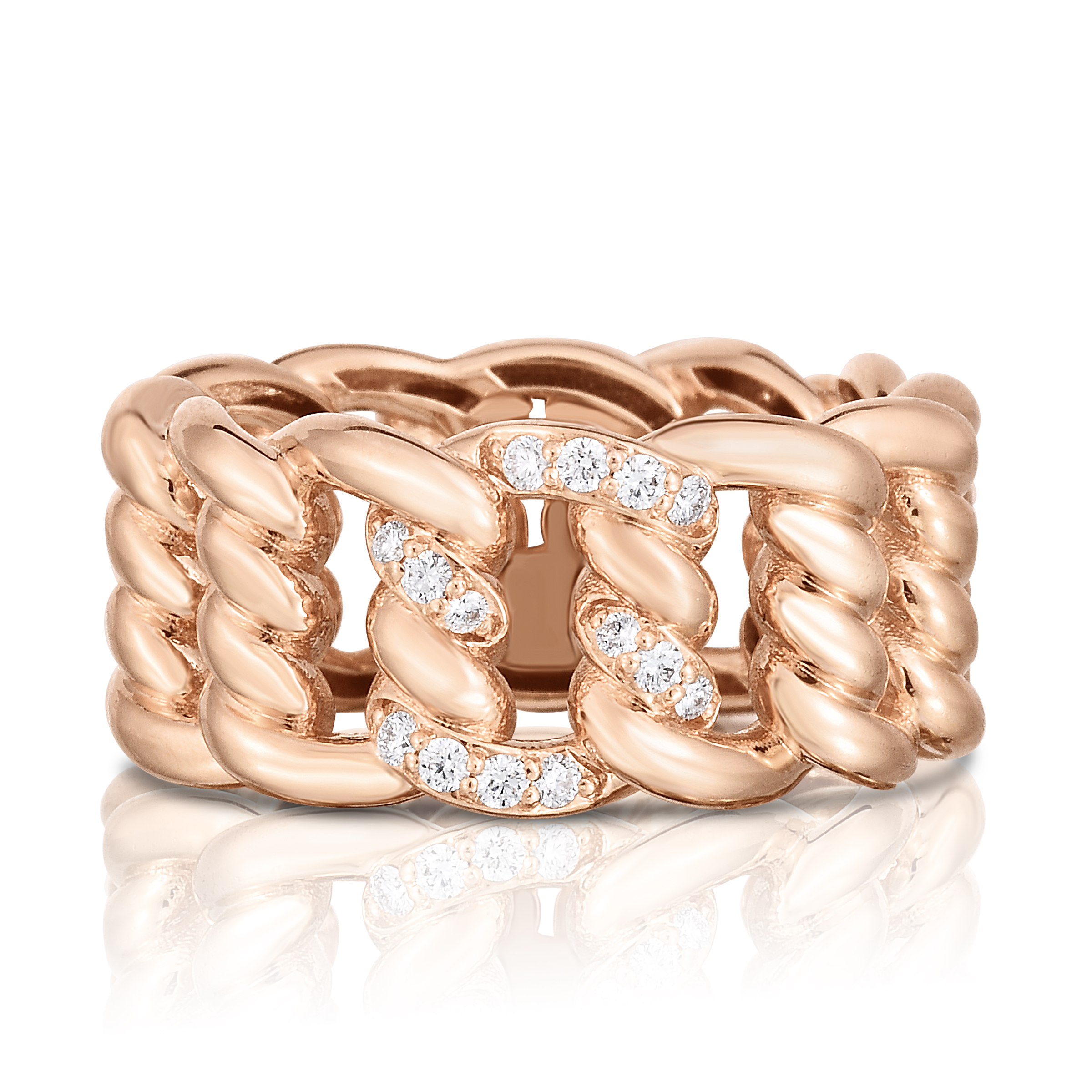 18k Rose Gold Cialoma Diamond Multiknot Ring