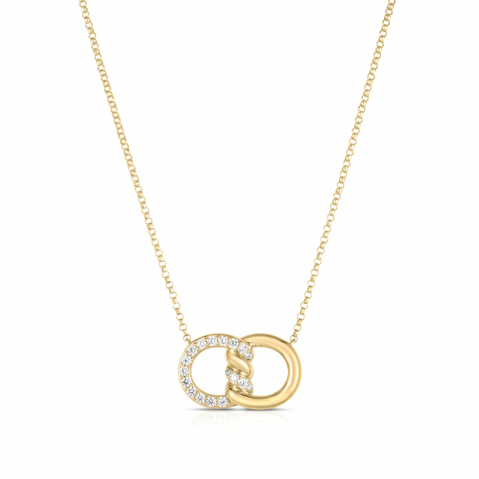 18k Yellow Gold Cialoma Diamond Knot Pendant Necklace