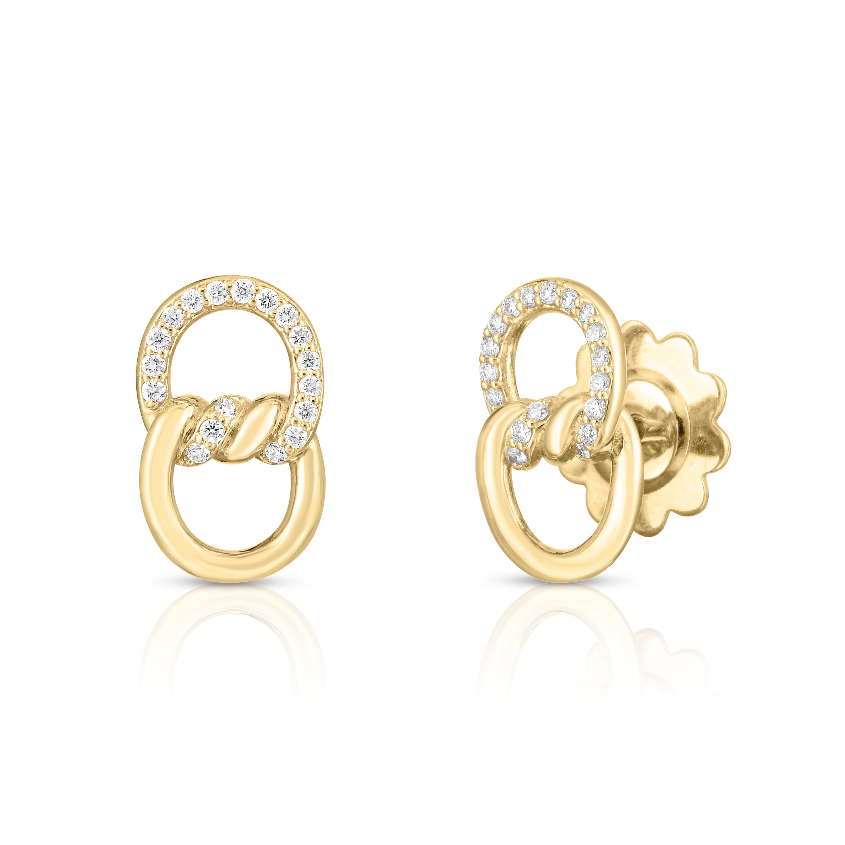 18k Yellow Gold Cialoma Diamond Knot Earrings