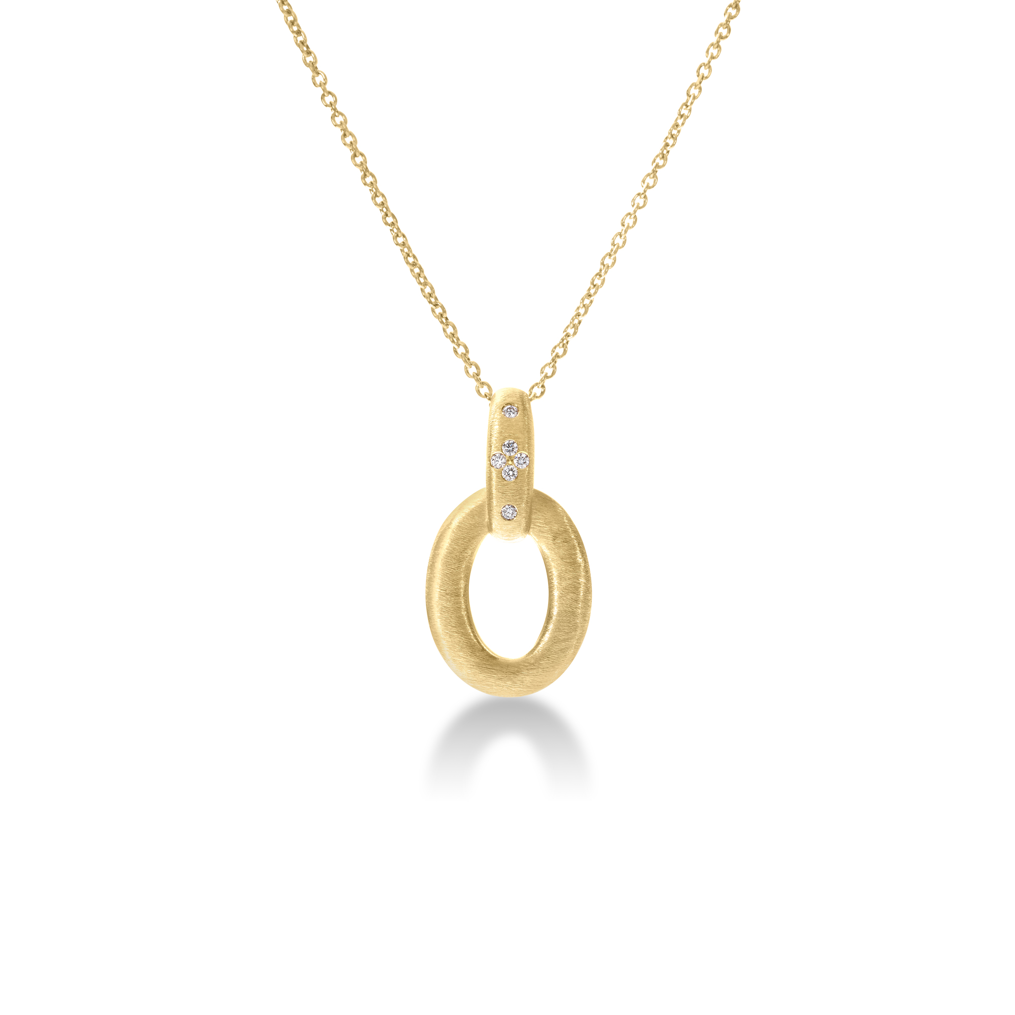 18k Yellow Gold Duchessa Small Diamond Oval Necklace